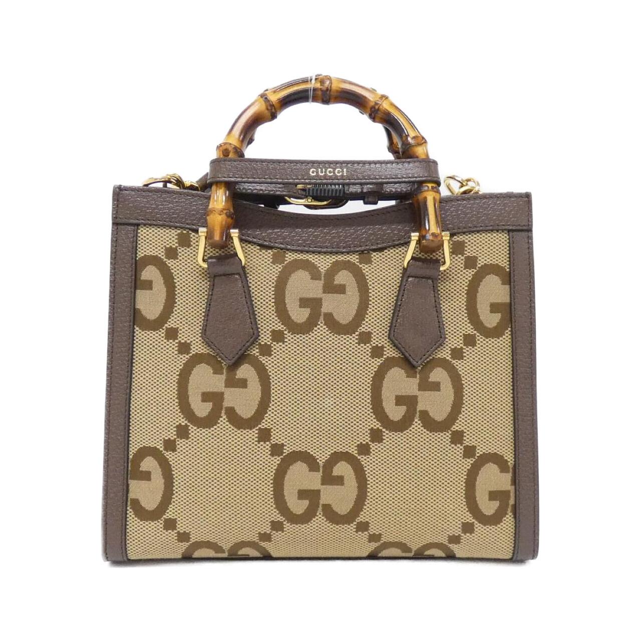 GUCCI Diana 660195 UKMBT Bag Canvas 黑色 帆布 中古品A - 縮圖 2