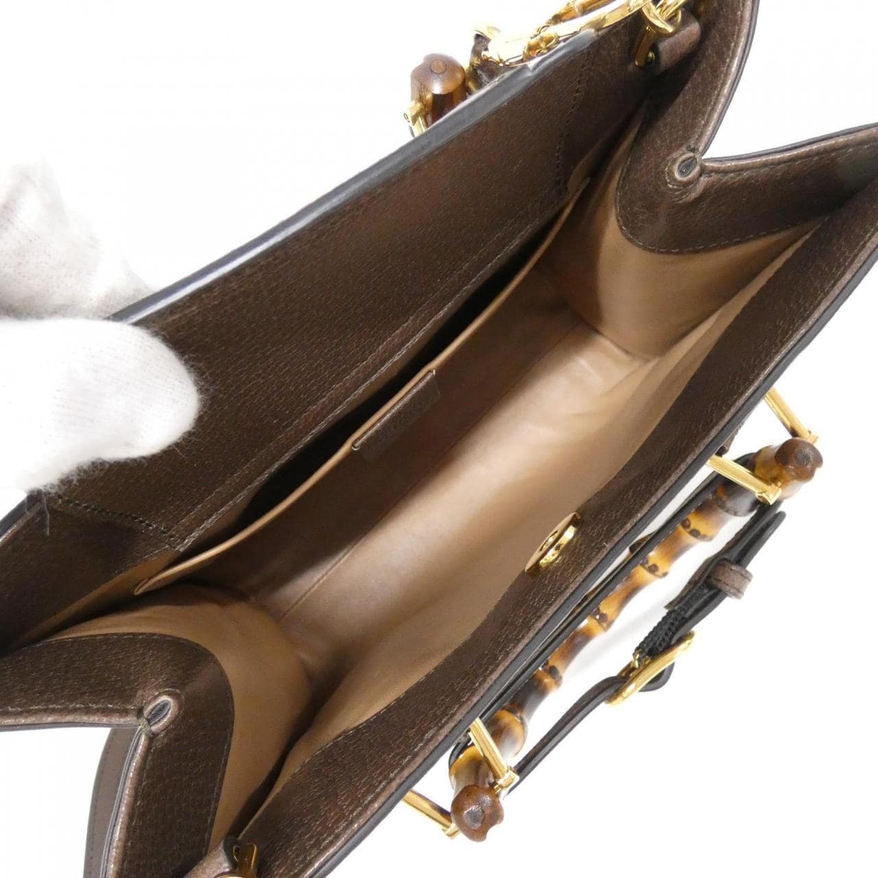 GUCCI Diana 660195 UKMBT Bag Canvas 黑色 帆布 中古品A - 縮圖 9