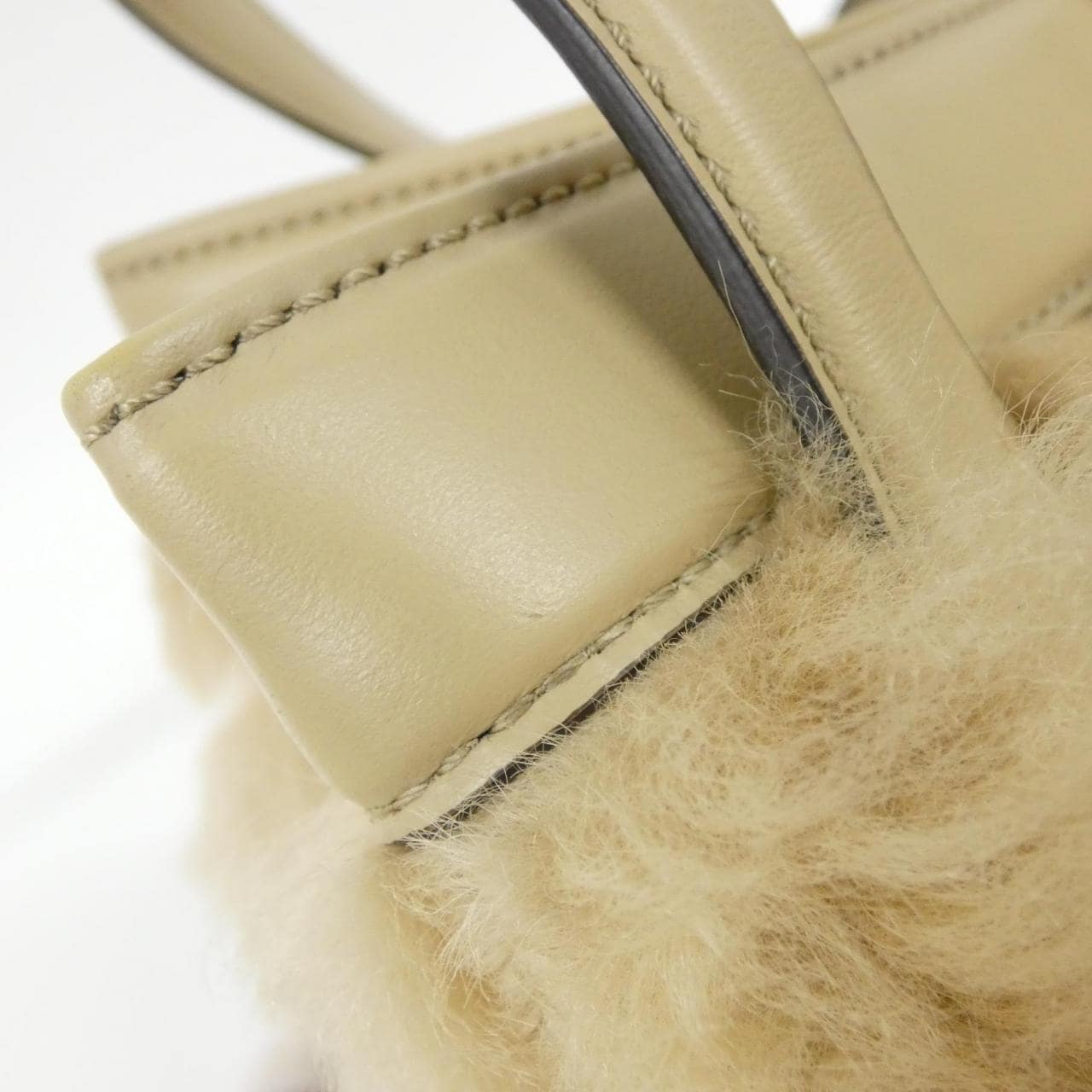 FENDI Sunshine Shopper 8BH414 A984 Shoulder Leather 米色 皮革 中古品A - 縮圖 7