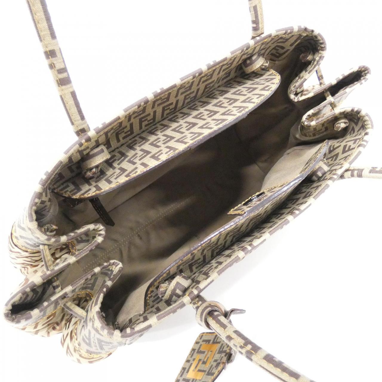 FENDI 8BN174 WTQ Bag Canvas 米色 帆布 中古品A - 縮圖 9