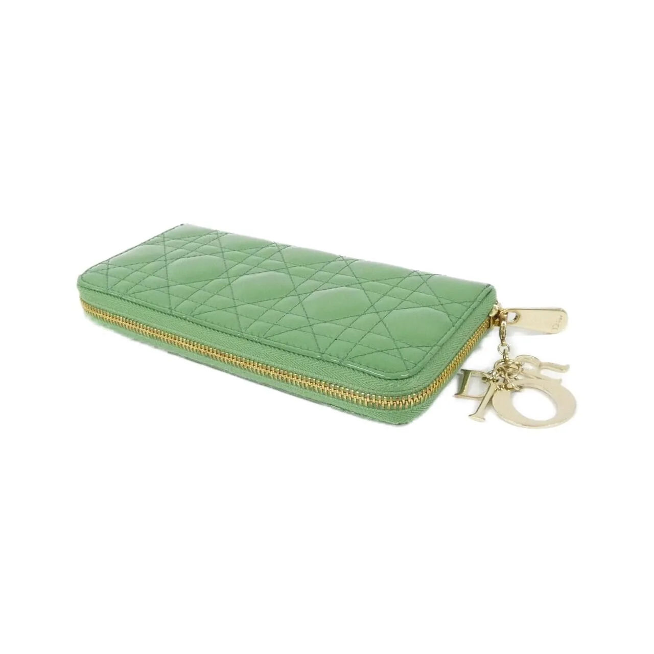 DIOR Lady Dior S0007OVRB Wallet Patent Leather Green Patent Leather Rank A - Thumbnail 2
