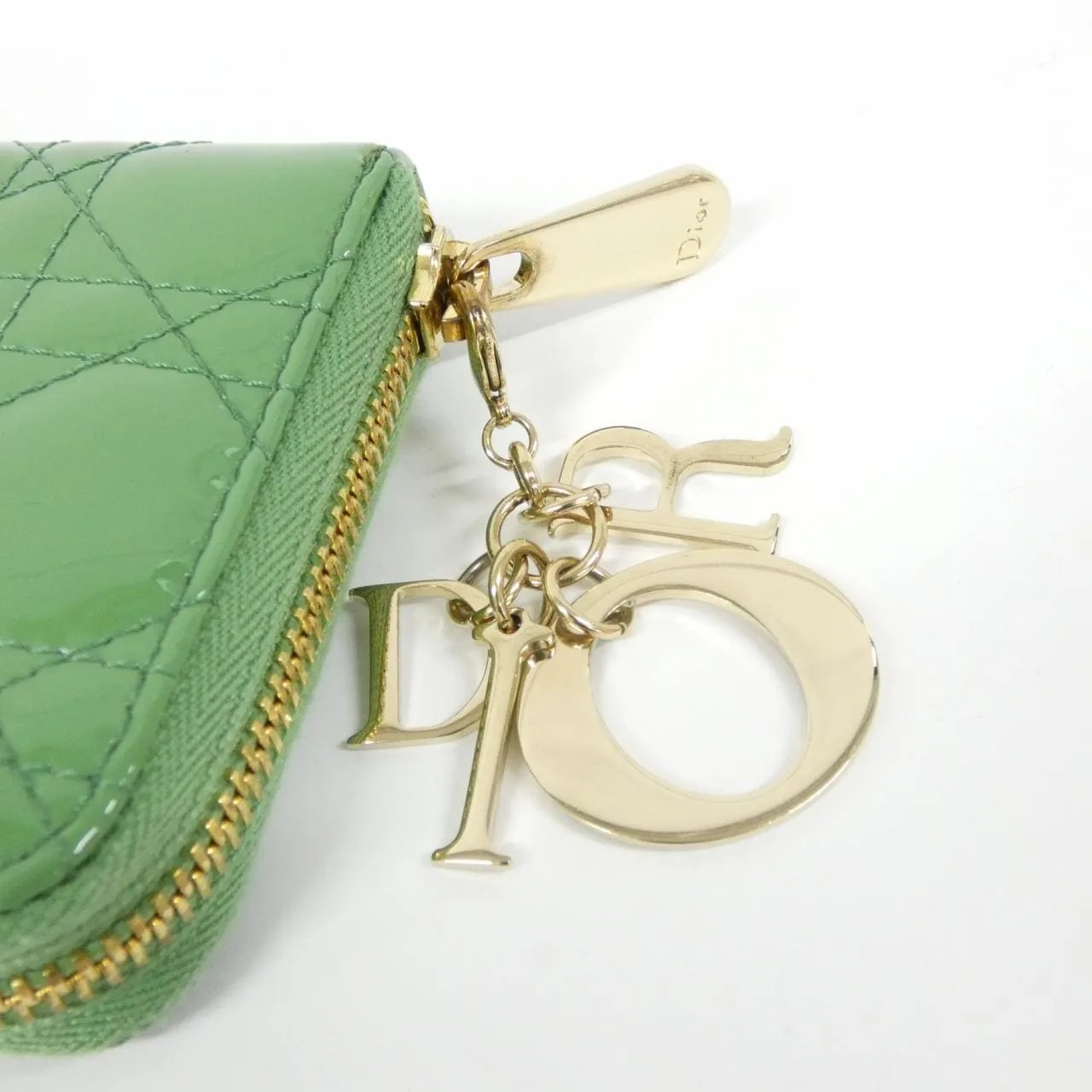 DIOR Lady Dior S0007OVRB Wallet Patent Leather Green Patent Leather Rank A - Thumbnail 3