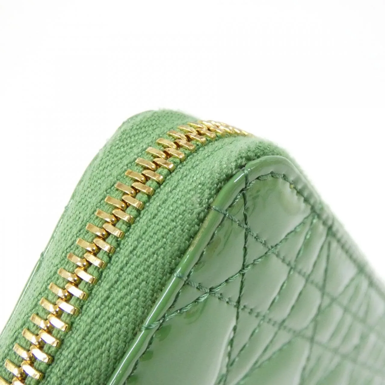 DIOR Lady Dior S0007OVRB Wallet Patent Leather Green Patent Leather Rank A - Thumbnail 5