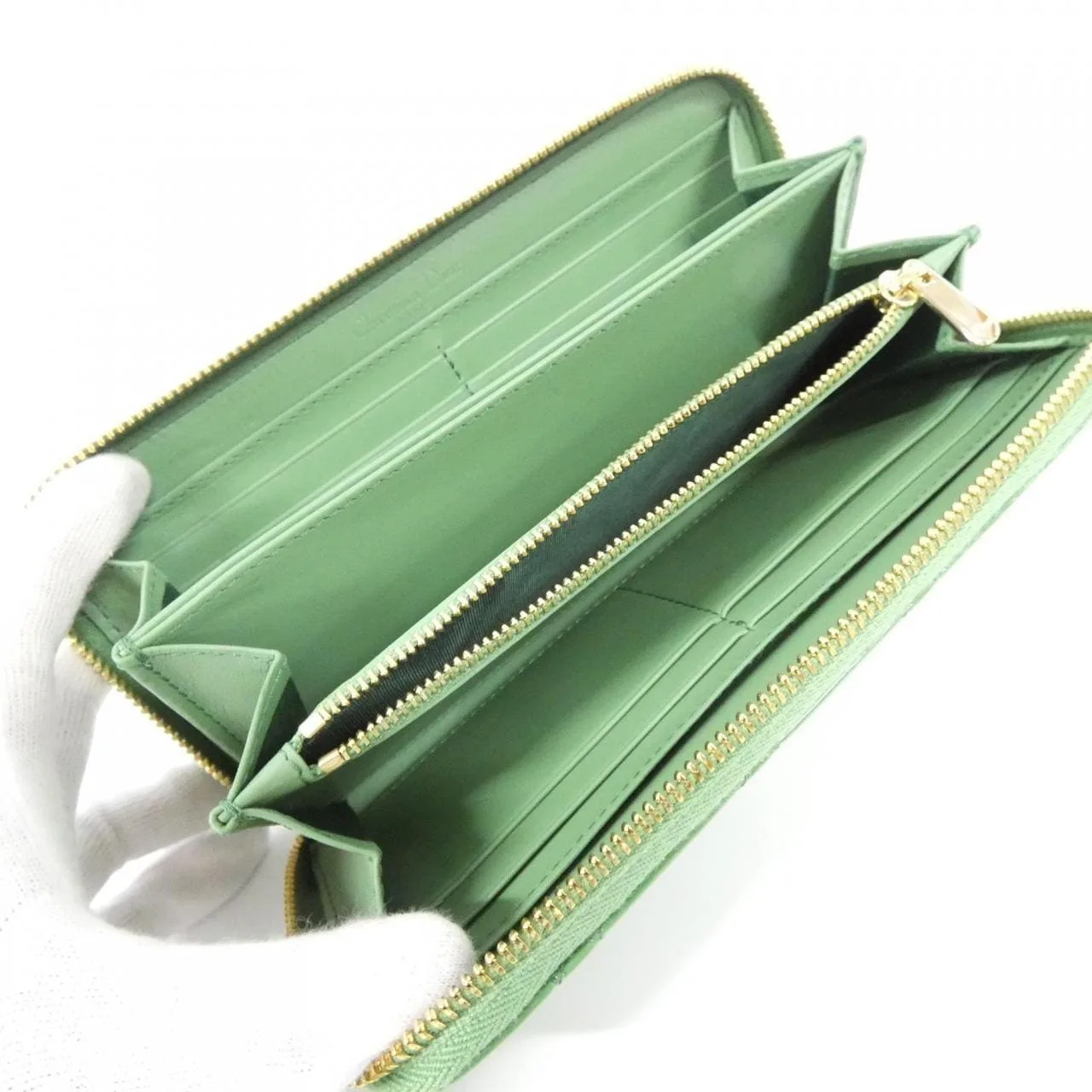 DIOR Lady Dior S0007OVRB Wallet Patent Leather Green Patent Leather Rank A - Thumbnail 7