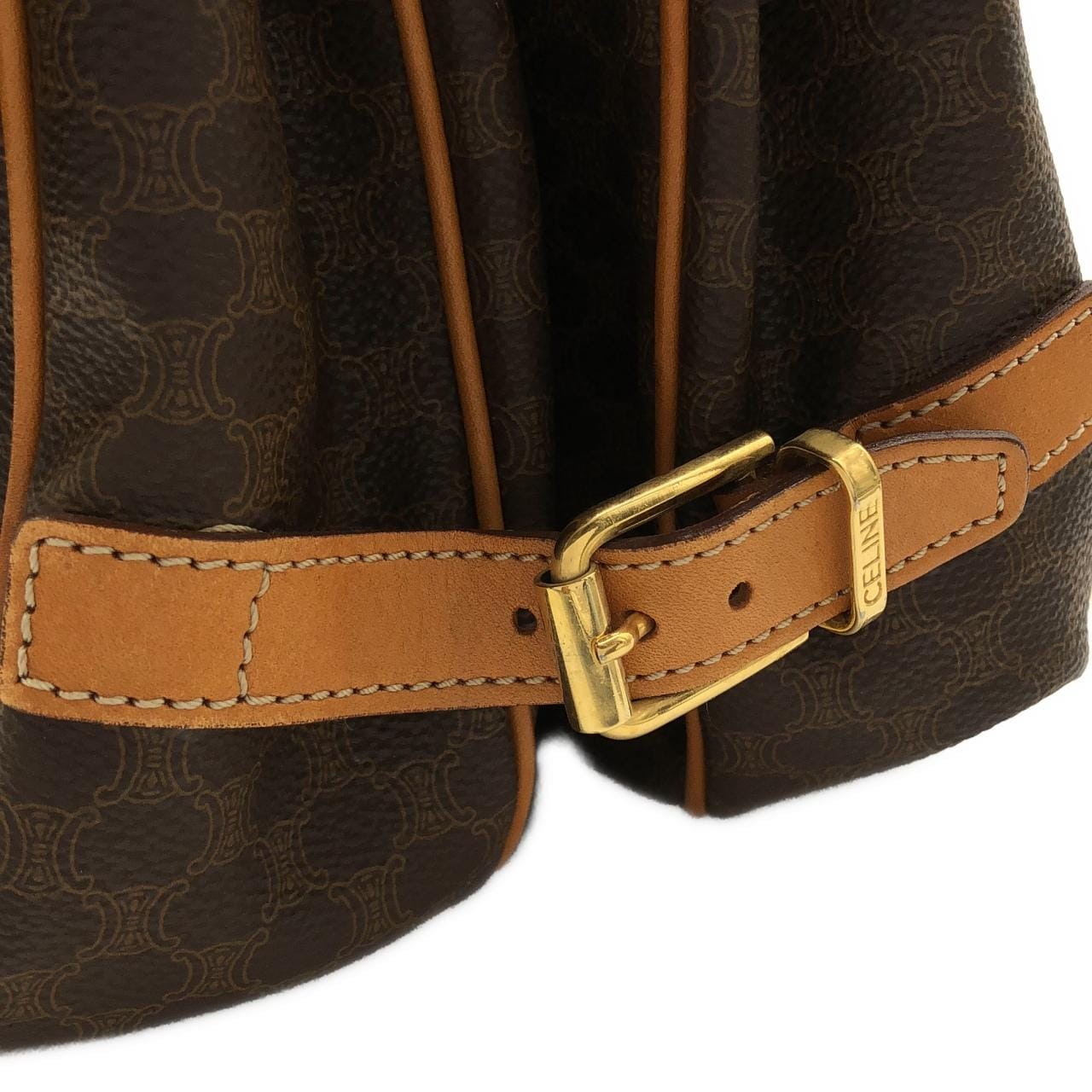 CELINE Shoulder Bag Canvas 棕色 帆布 中古品B - 縮圖 4