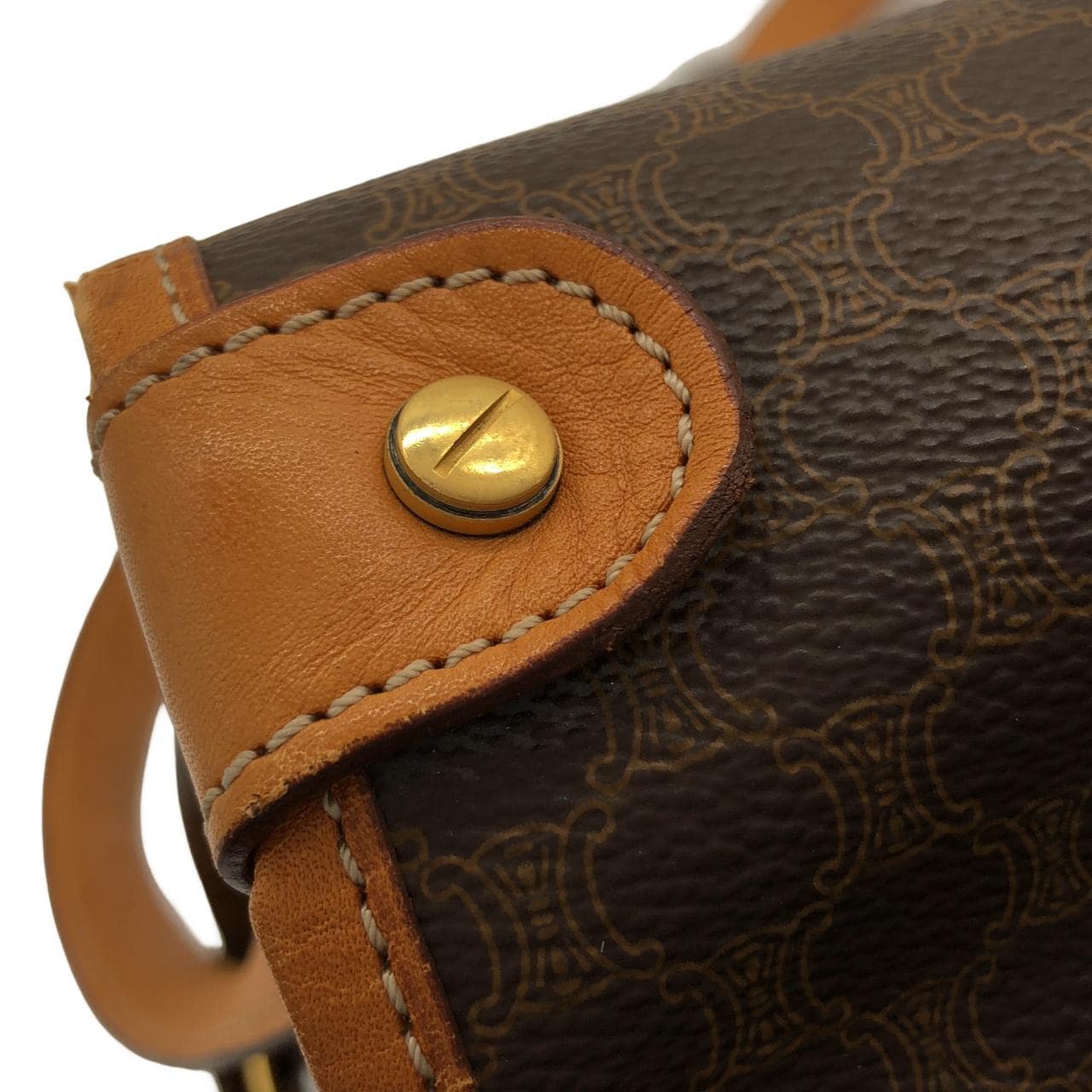 CELINE Shoulder Bag Canvas 棕色 帆布 中古品B - 縮圖 6