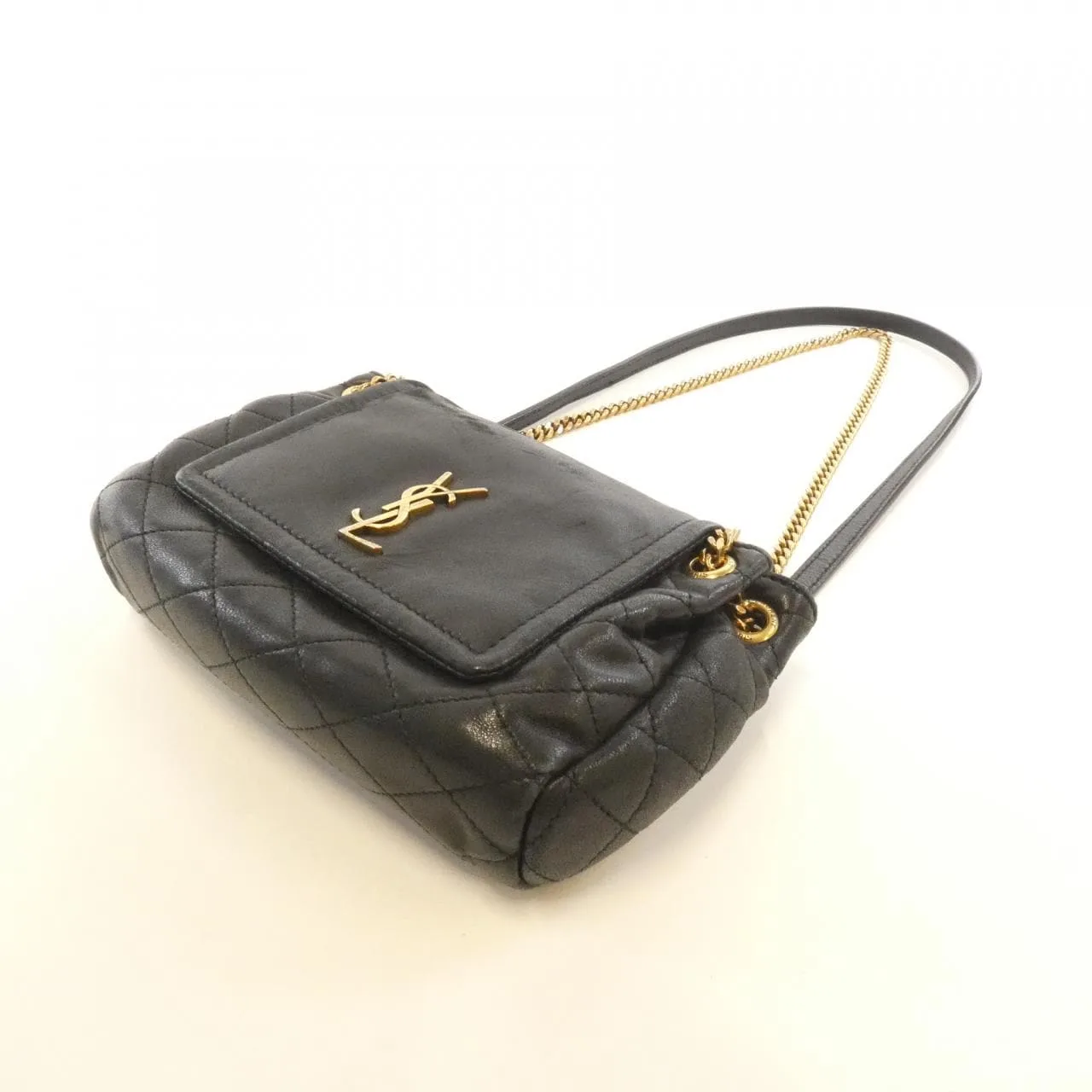 SAINT LAURENT 672738 1EL07 Shoulder Lambskin Black Lambskin Rank B - Thumbnail 3