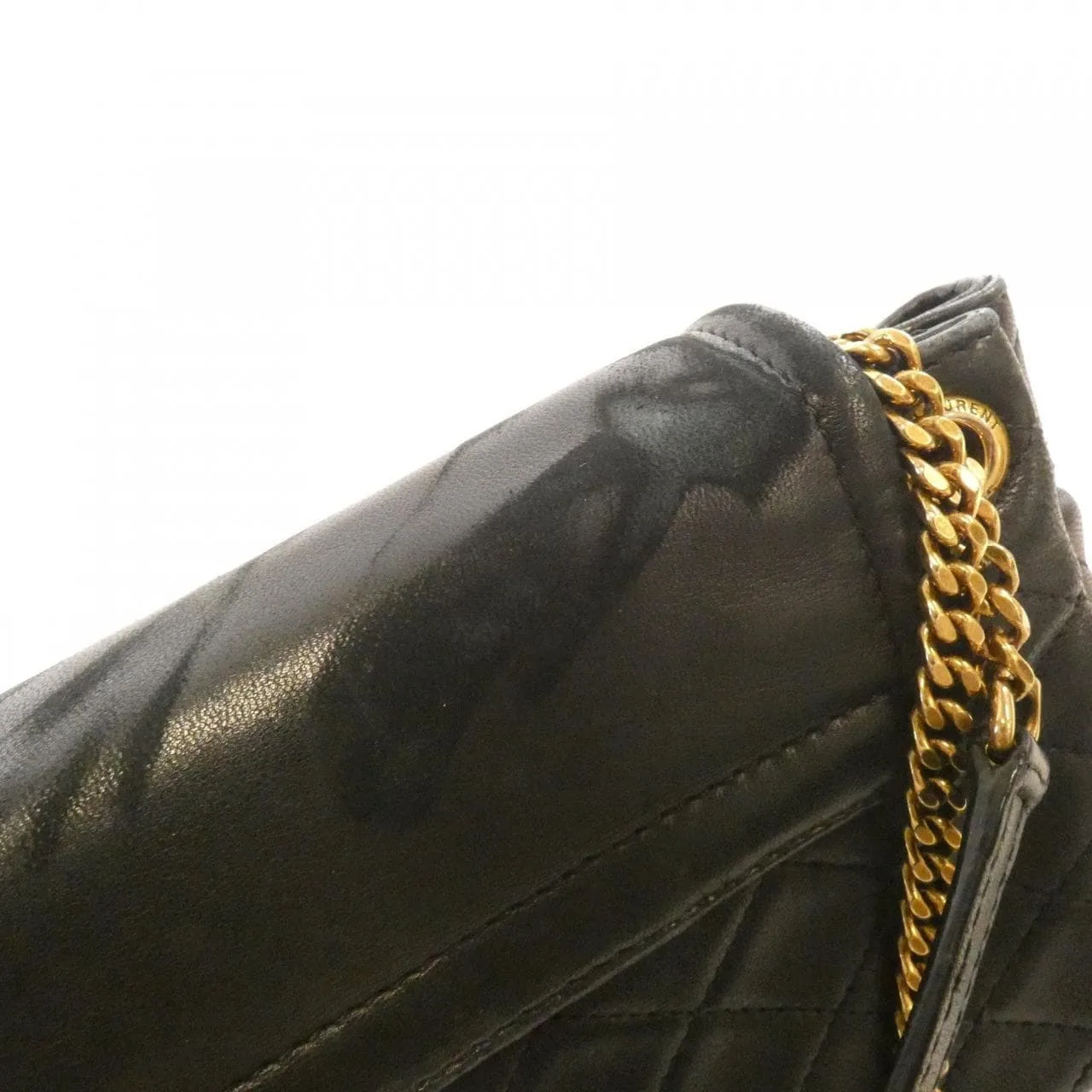 SAINT LAURENT 672738 1EL07 Shoulder Lambskin Black Lambskin Rank B - Thumbnail 4