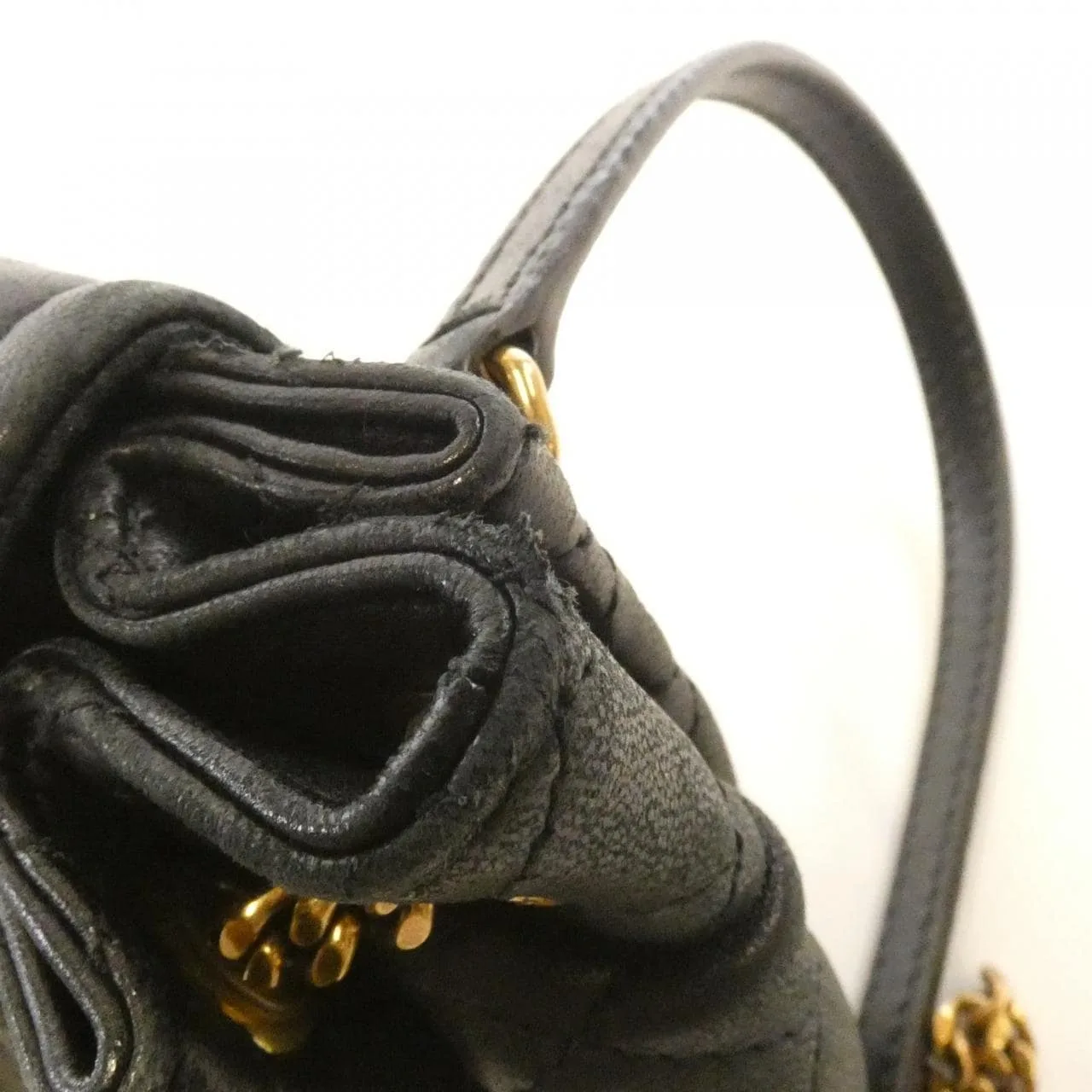 SAINT LAURENT 672738 1EL07 Shoulder Lambskin Black Lambskin Rank B - Thumbnail 5