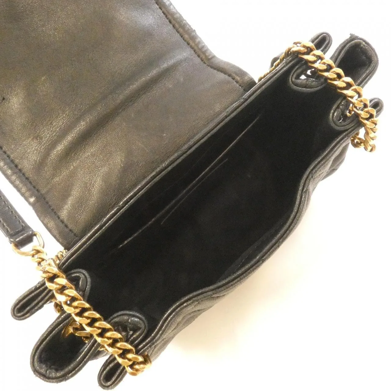 SAINT LAURENT 672738 1EL07 Shoulder Lambskin Black Lambskin Rank B - Thumbnail 7