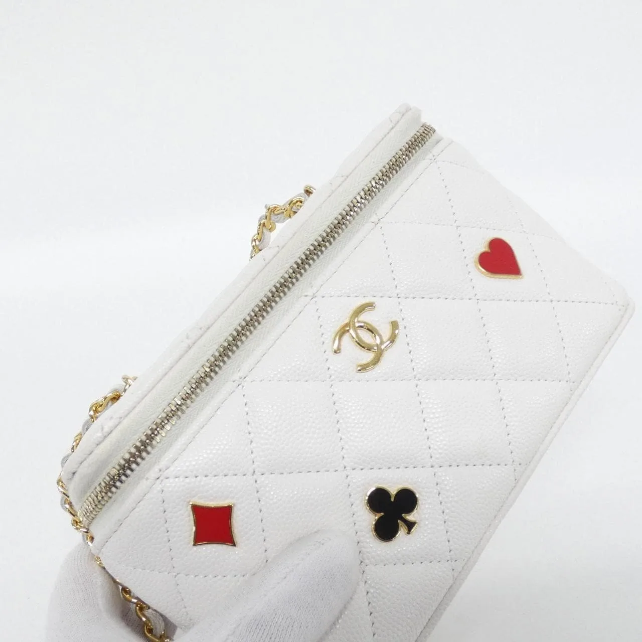 CHANEL Chanel 19 AP3079 Shoulder Grained Calfskin White Grained Calfskin Rank B - Thumbnail 4
