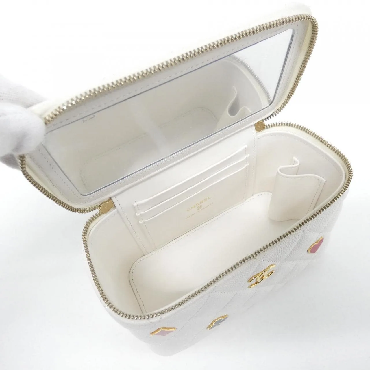 CHANEL Chanel 19 AP3079 Shoulder Grained Calfskin White Grained Calfskin Rank B - Thumbnail 9