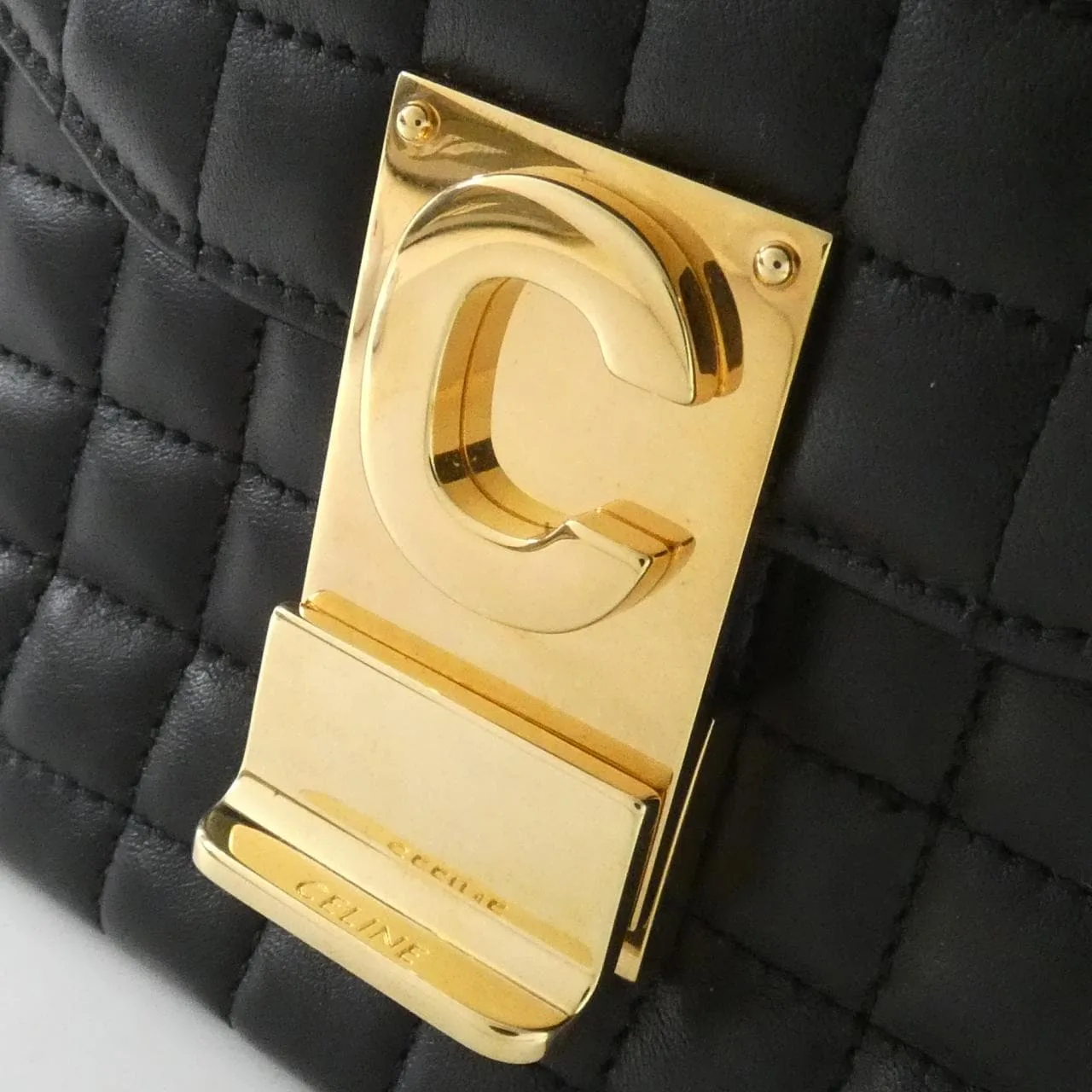 CELINE Triomphe 188403BFC Shoulder 黑色 中古品A - 縮圖 4