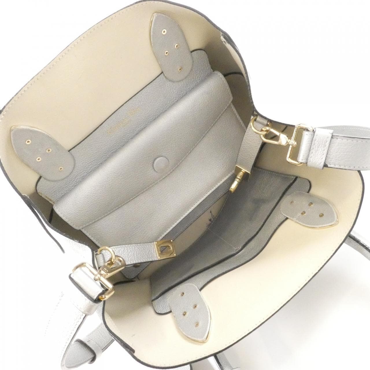 DIOR Handbag Leather Silver Leather - Thumbnail 8