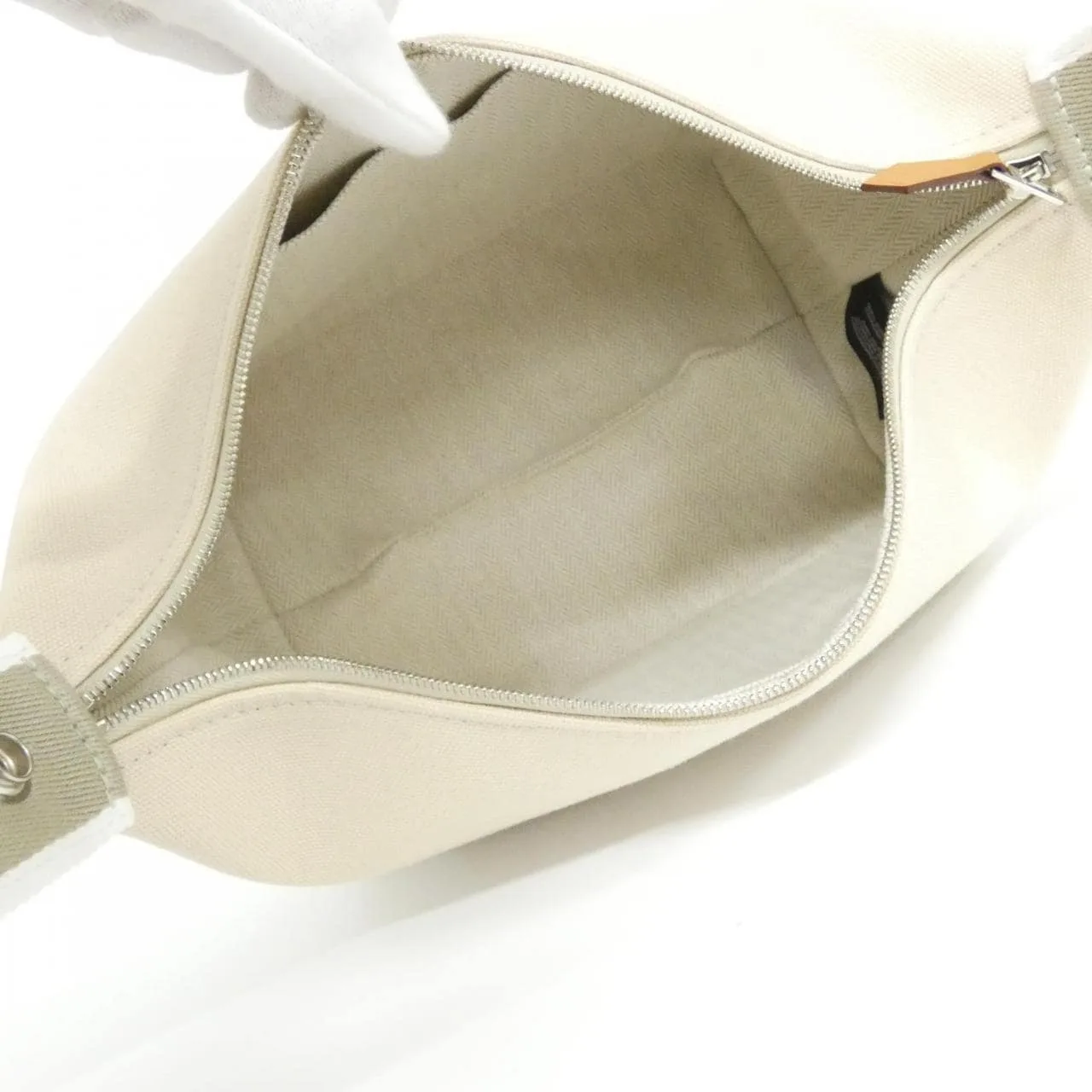 HERMES 103222M Pouch Canvas 黑色 帆布 中古品A - 縮圖 5