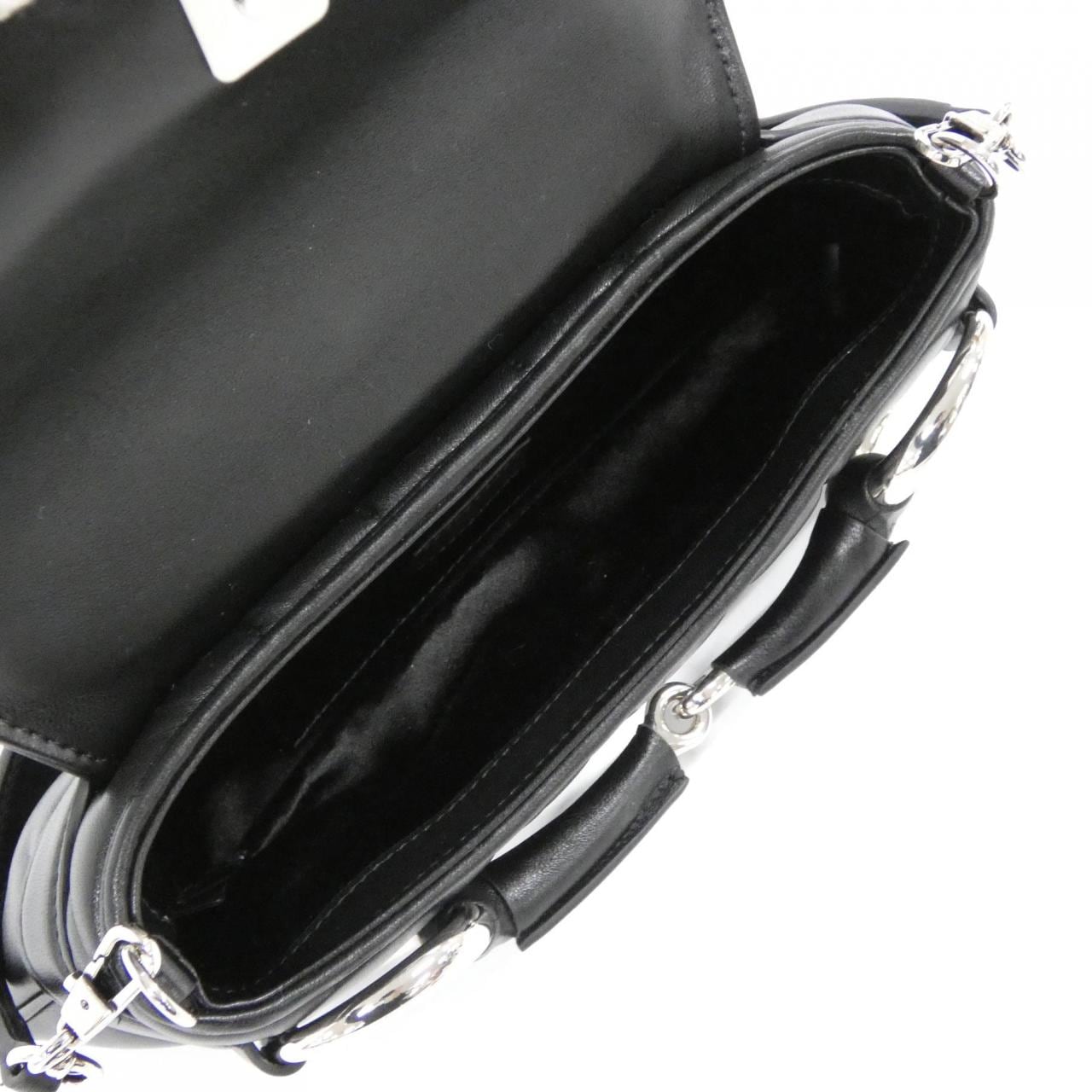 GUCCI 764339 AACU1 Shoulder Bag Leather Black Leather Rank A - Thumbnail 8