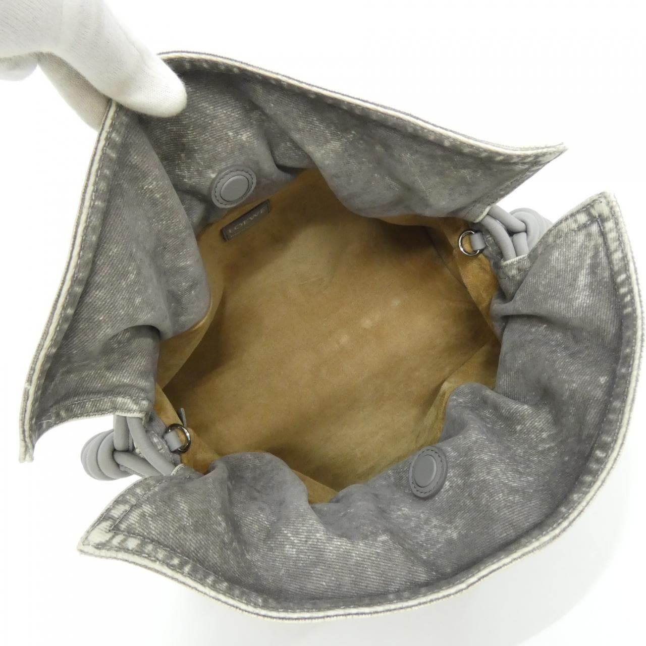 LOEWE Flamenco A411FC1XBG Handbag Denim Black Denim - Thumbnail 6