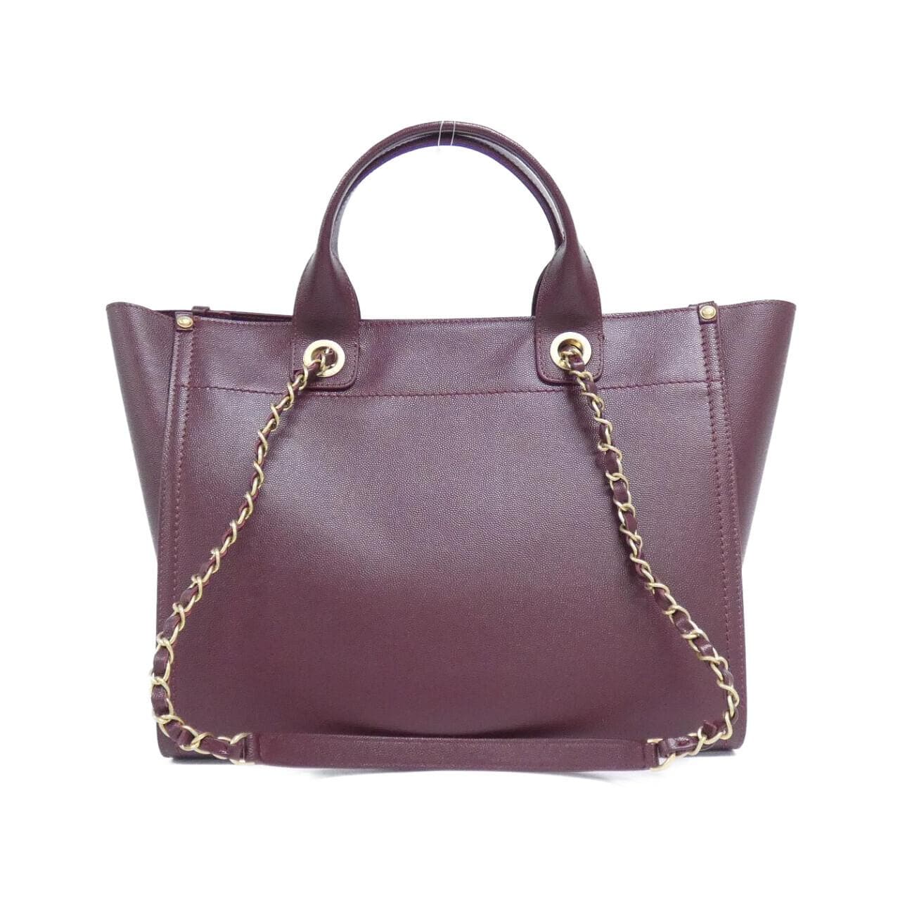 CHANEL Deauville 57069 Bag Grained Calfskin Bordeaux Grained Calfskin - Thumbnail 2