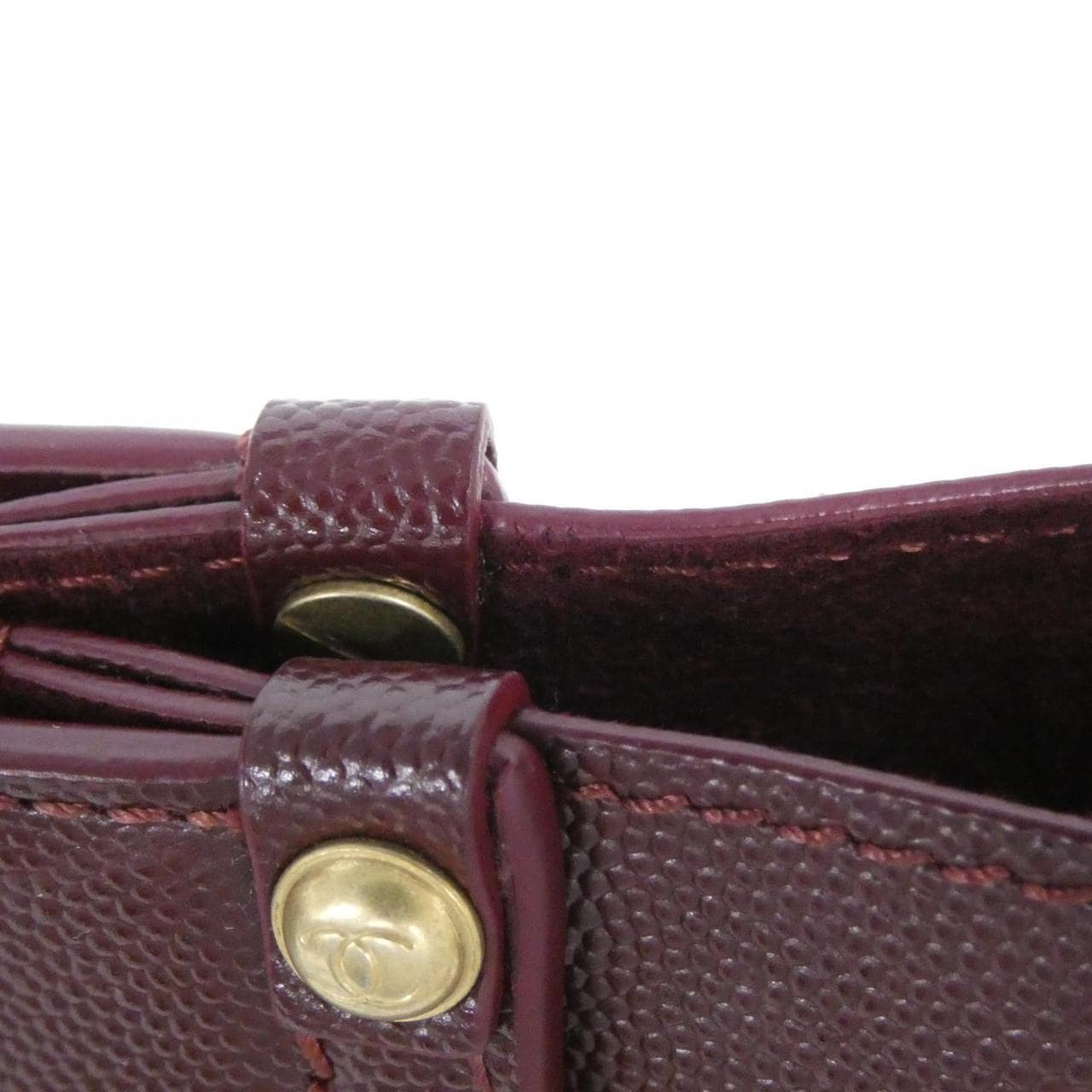 CHANEL Deauville 57069 Bag Grained Calfskin Bordeaux Grained Calfskin - Thumbnail 6