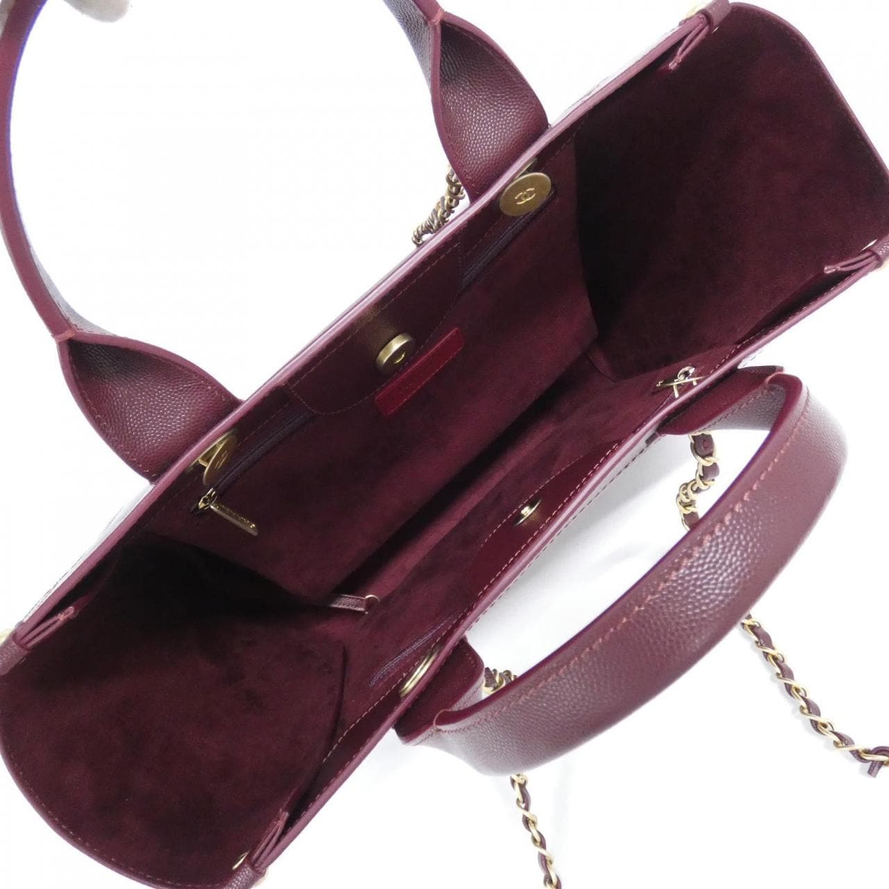 CHANEL Deauville 57069 Bag Grained Calfskin Bordeaux Grained Calfskin - Thumbnail 8