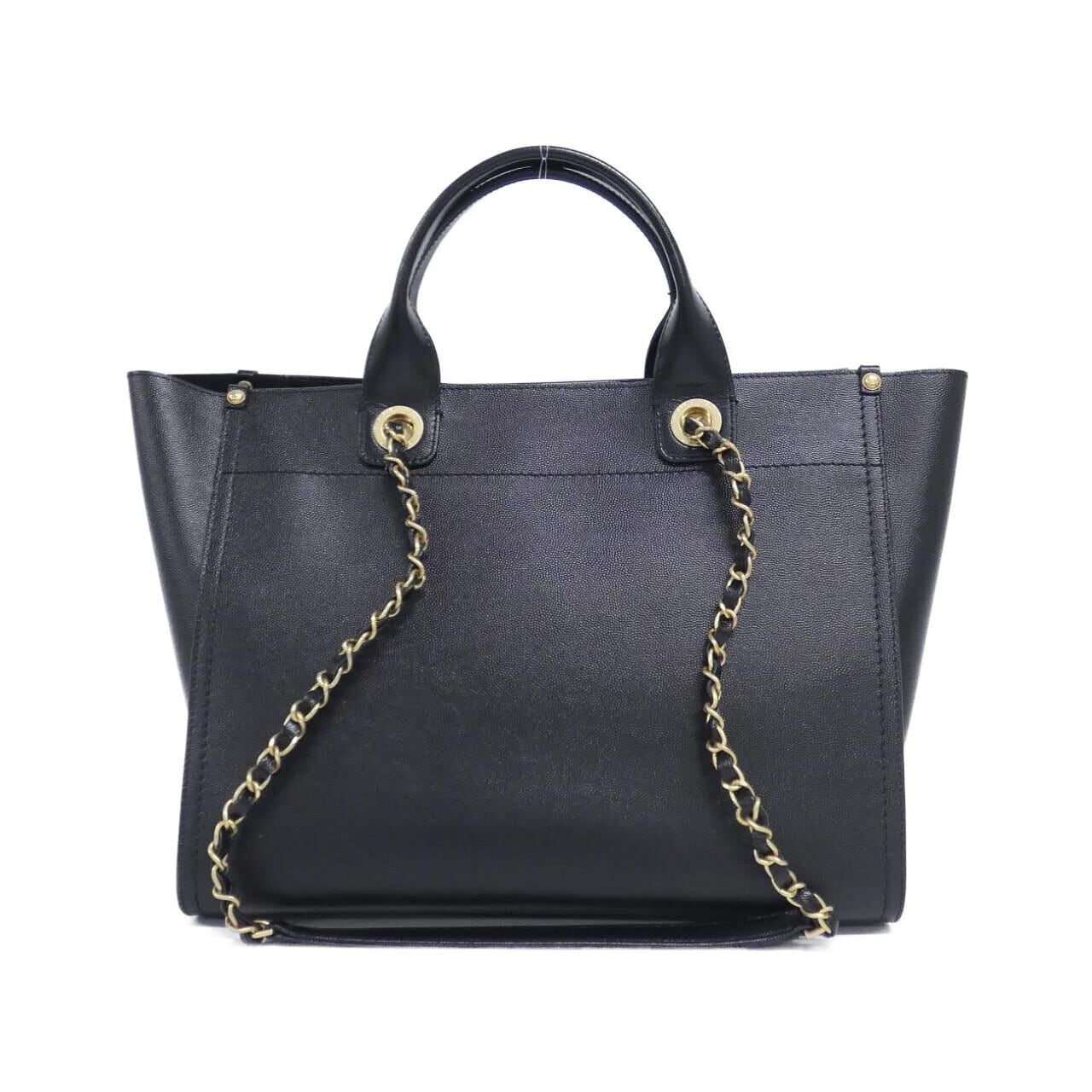 CHANEL Deauville 57069 Bag Grained Calfskin Black Grained Calfskin - Thumbnail 2