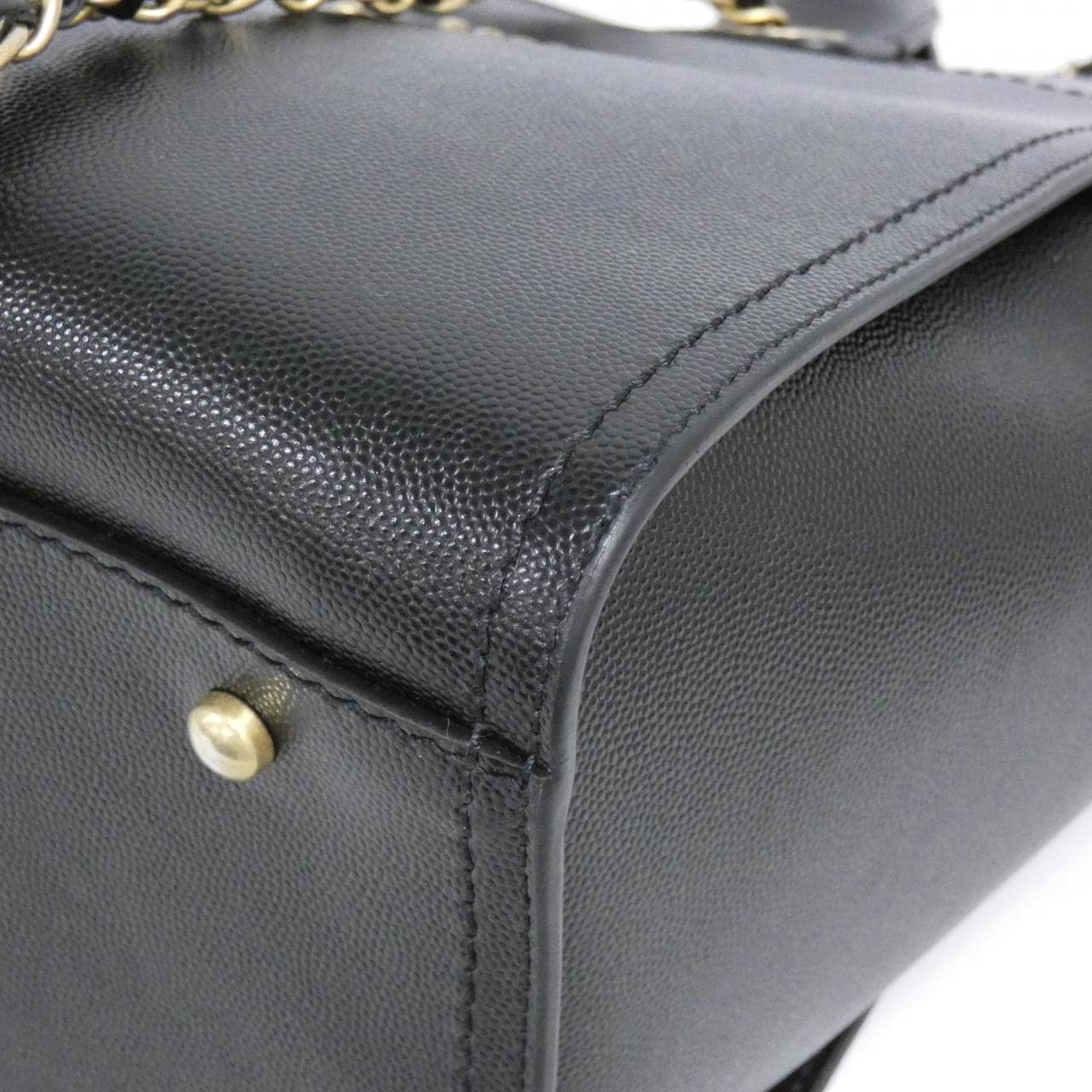 CHANEL Deauville 57069 Bag Grained Calfskin Black Grained Calfskin - Thumbnail 4