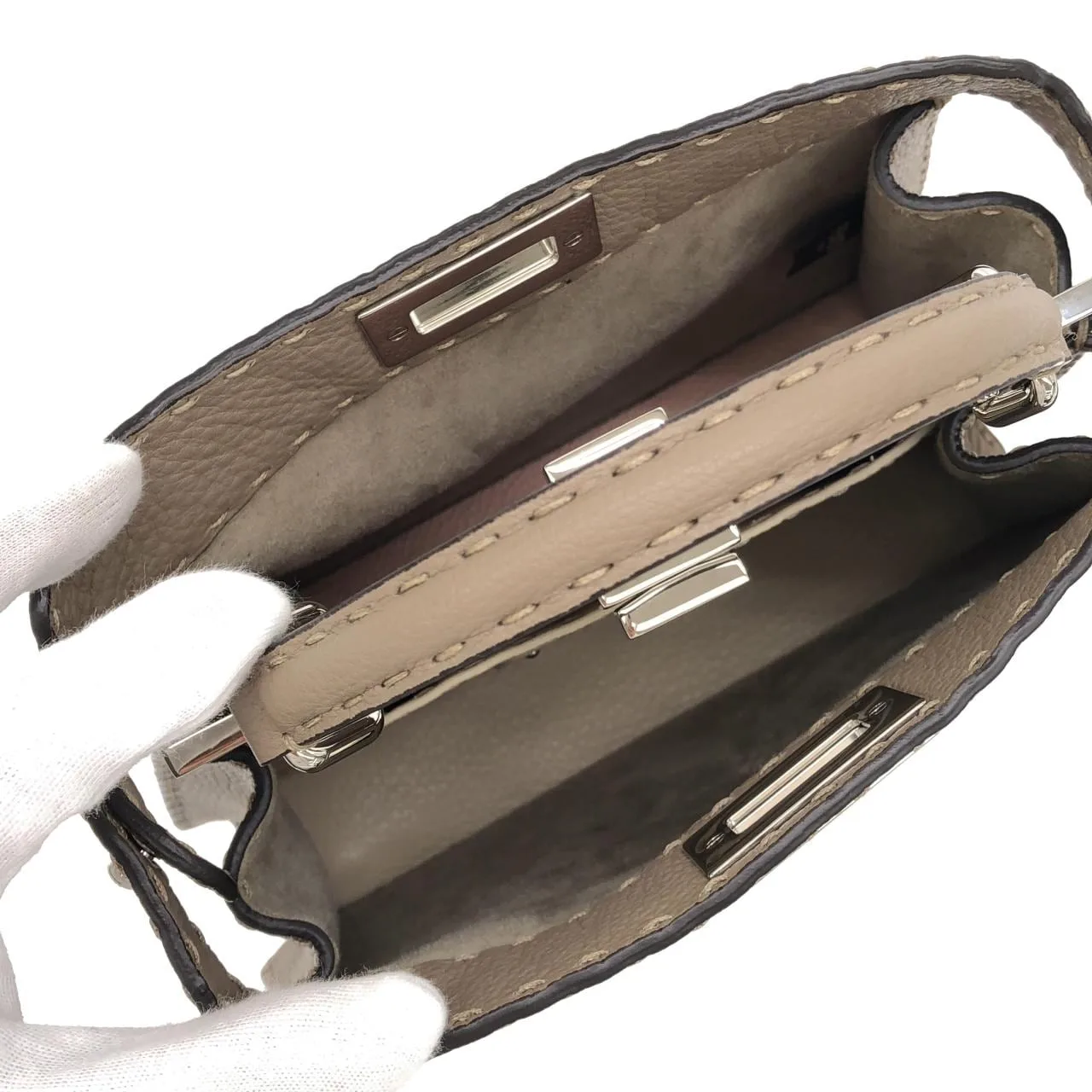 FENDI Peekaboo 8BN327 ADYL Handbag 黑色 中古品A - 縮圖 6