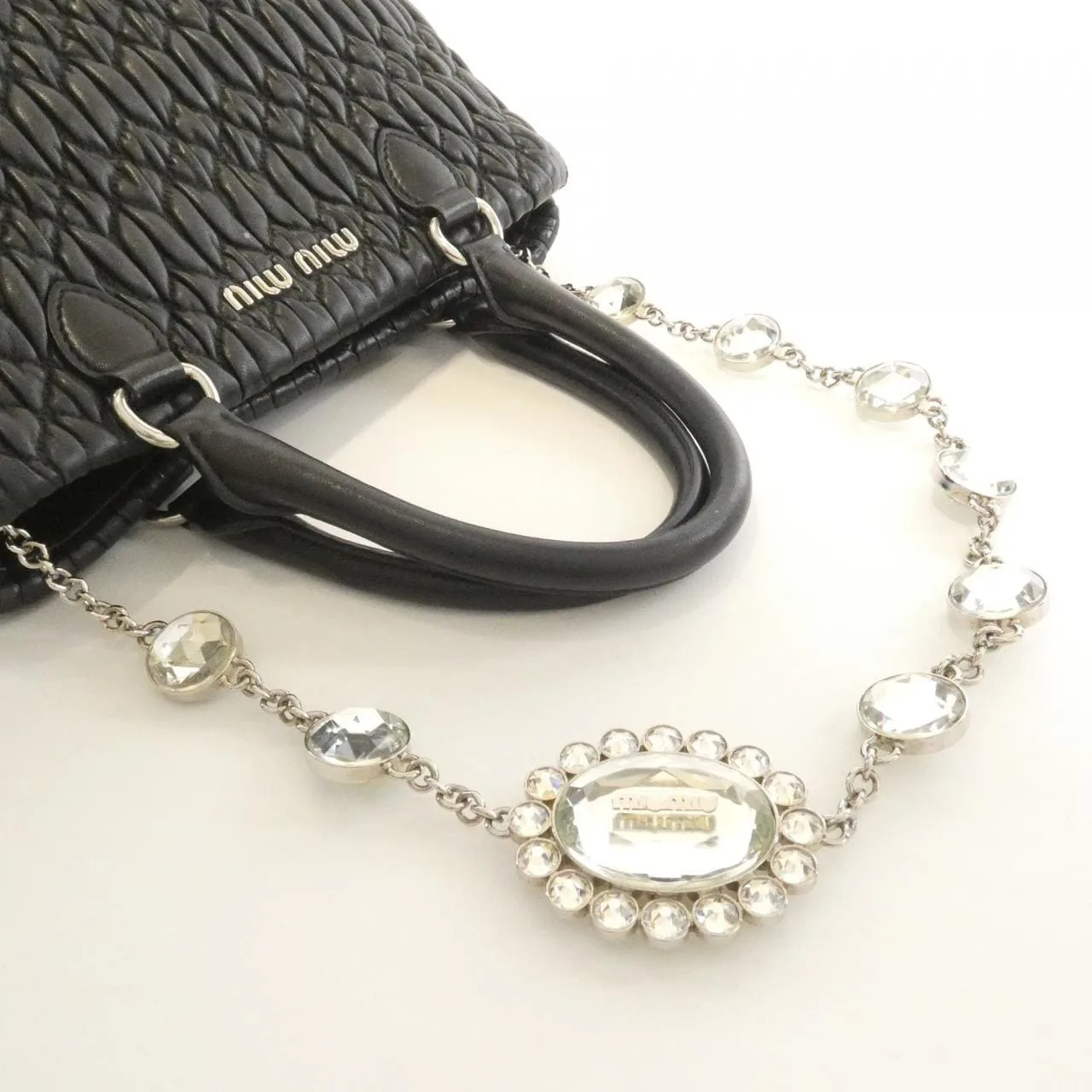 MIU MIU 5BAO67 Handbag 黑色 中古品B - 縮圖 5