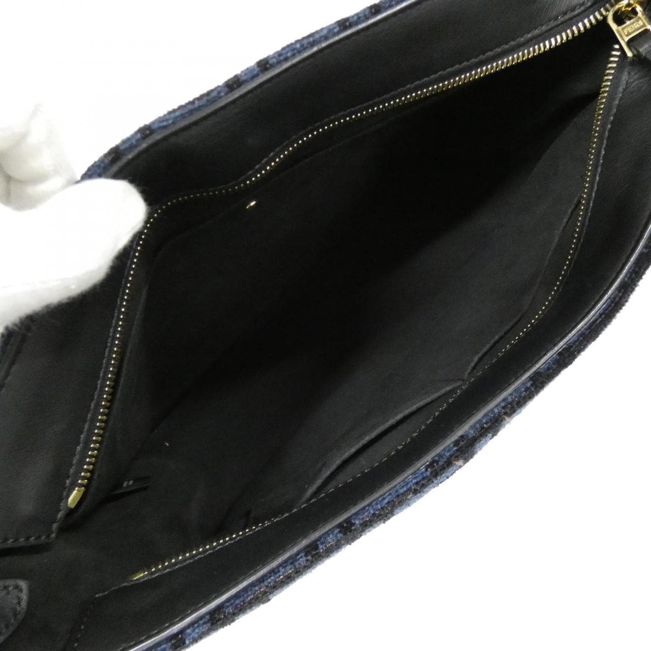 FENDI 8BR805 ALFV Shoulder Bag Cotton Black Cotton - Thumbnail 10