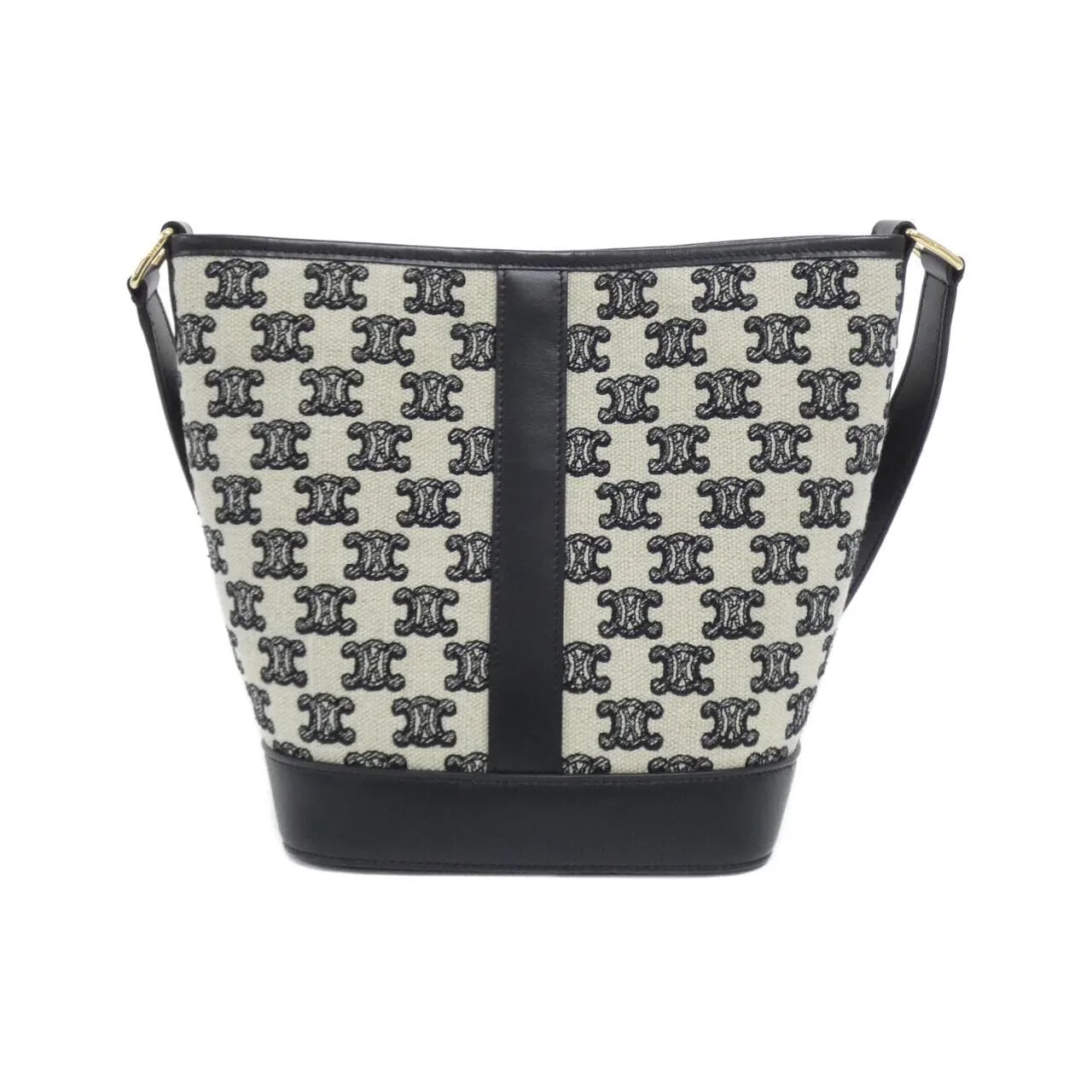 CELINE Triomphe 191442CS8 Shoulder Canvas 黑色 帆布 中古品A - 縮圖 2