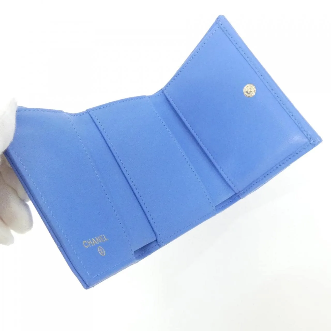 CHANEL Chanel 19 AP3808 Wallet Lambskin 藍色 羊皮 中古品A - 縮圖 3