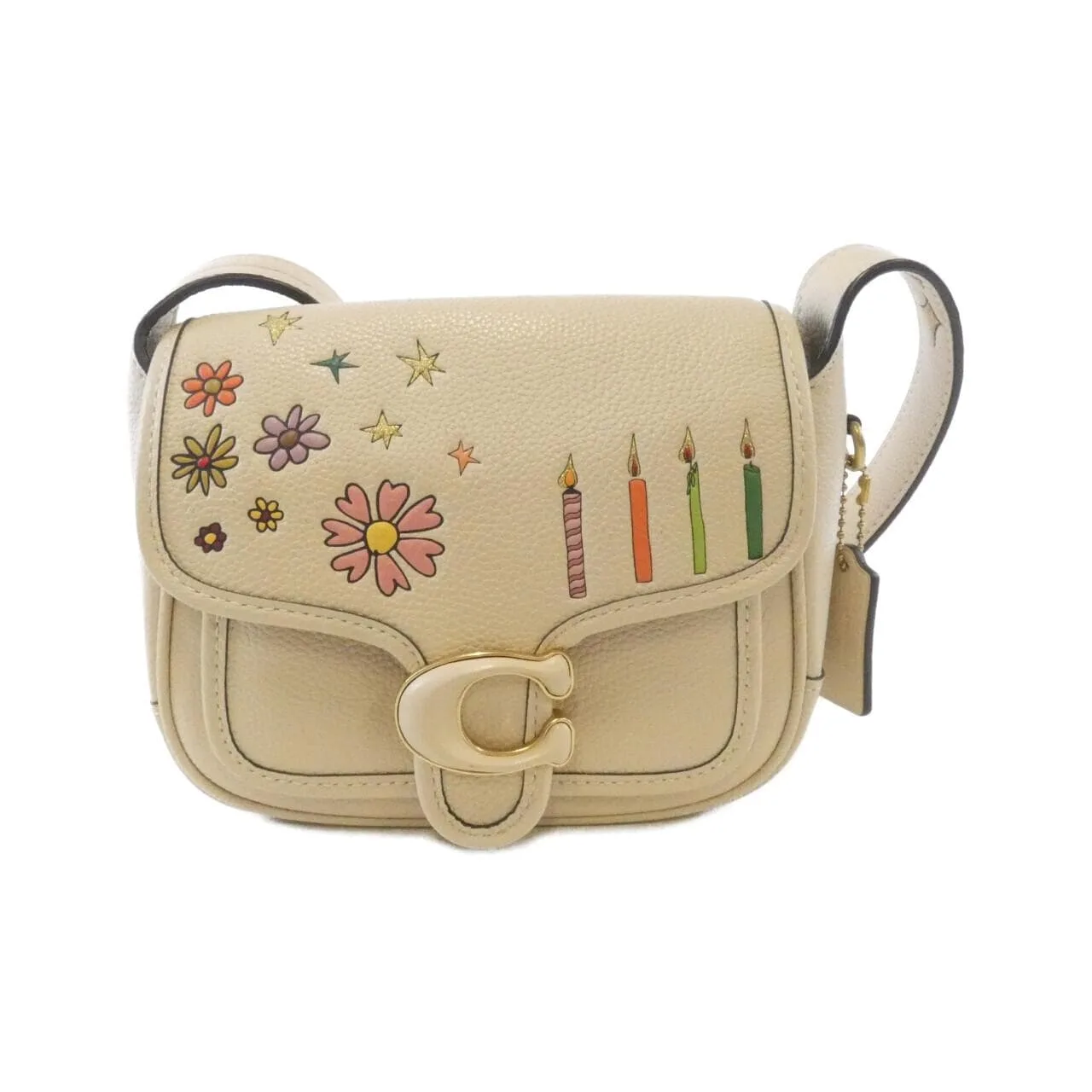 COACH CK397 Shoulder Leather Beige