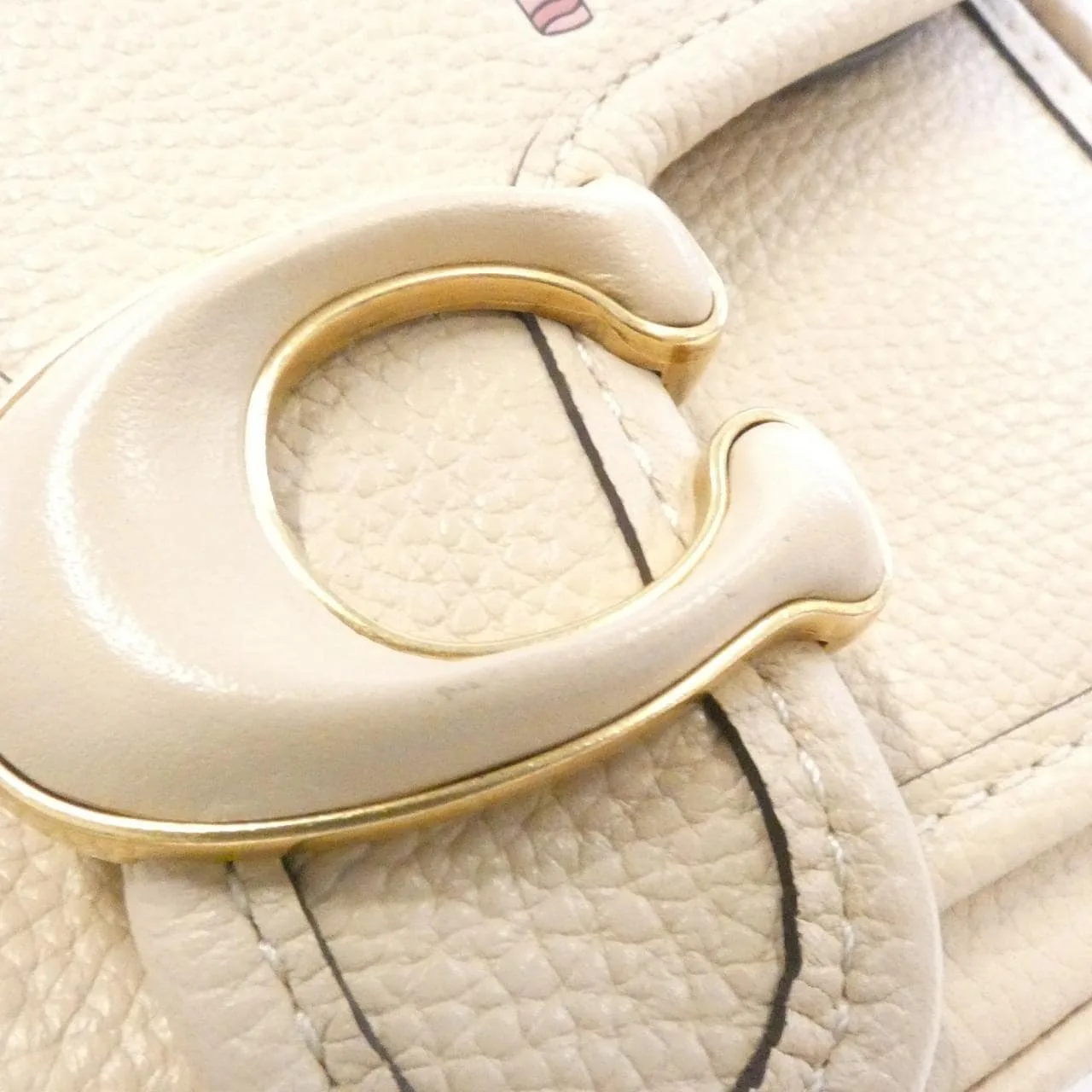 COACH CK397 Shoulder Leather 米色 皮革 中古品A - 縮圖 4
