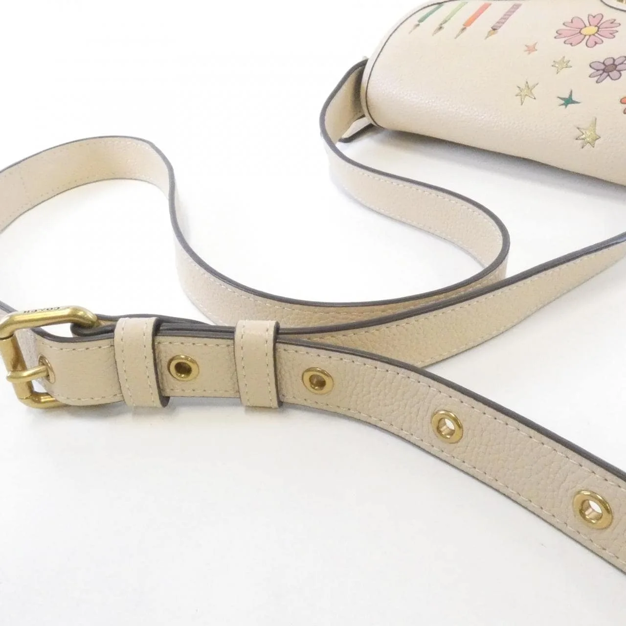 COACH CK397 Shoulder Leather 米色 皮革 中古品A - 縮圖 6