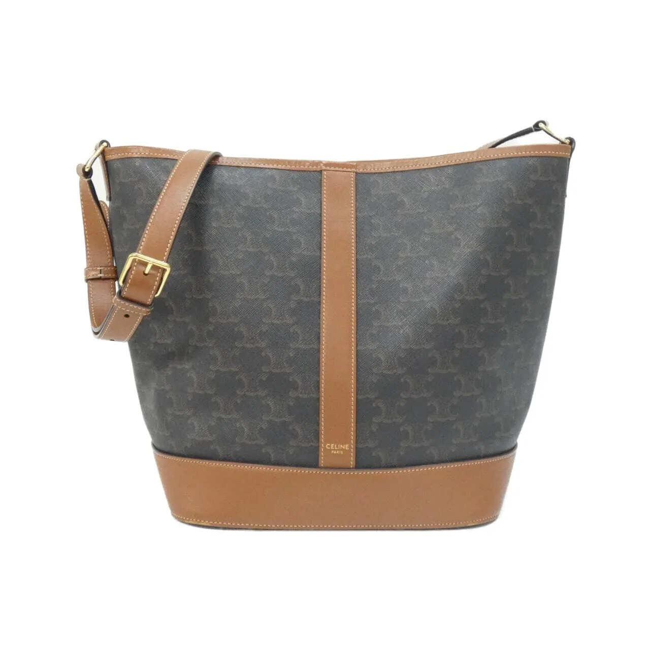 CELINE Triomphe 191132CAS Shoulder Canvas Black