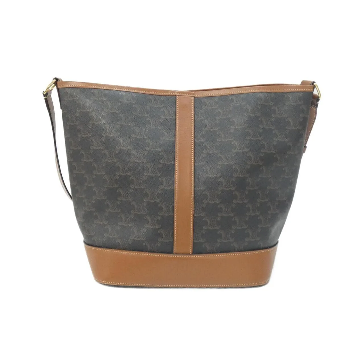 CELINE Triomphe 191132CAS Shoulder Canvas 黑色 帆布 中古品A - 縮圖 2