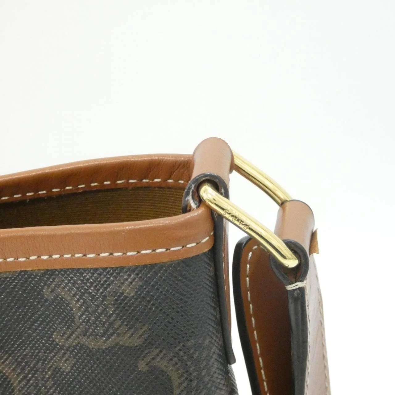CELINE Triomphe 191132CAS Shoulder Canvas 黑色 帆布 中古品A - 縮圖 7