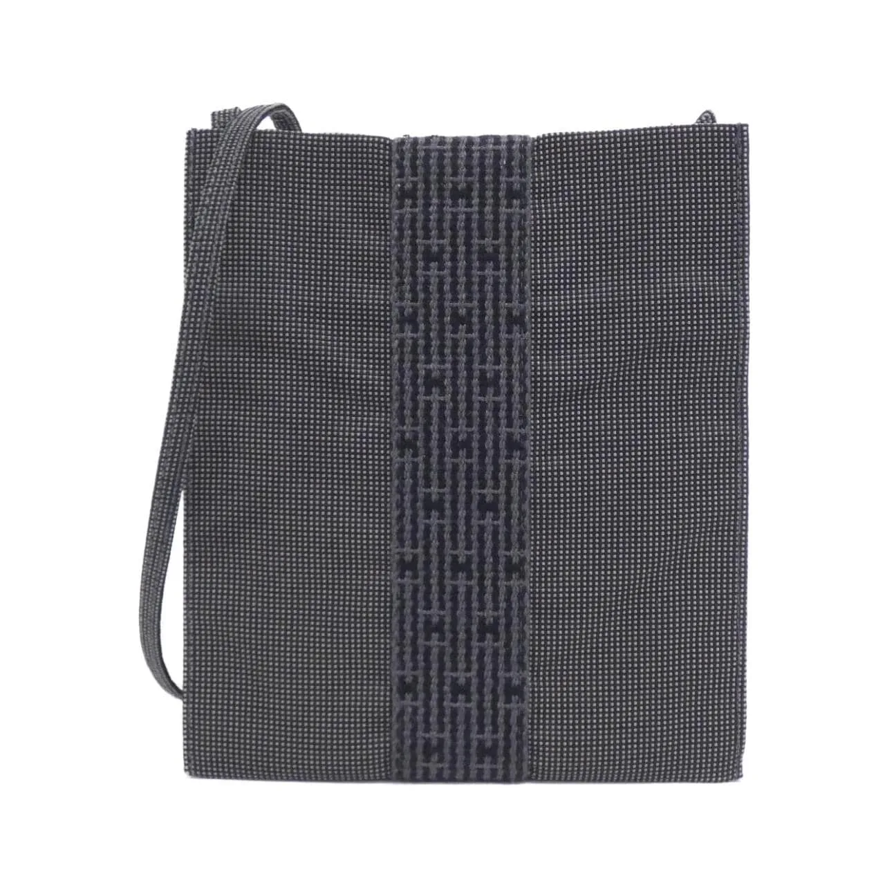 HERMES 100967M Shoulder Canvas Black