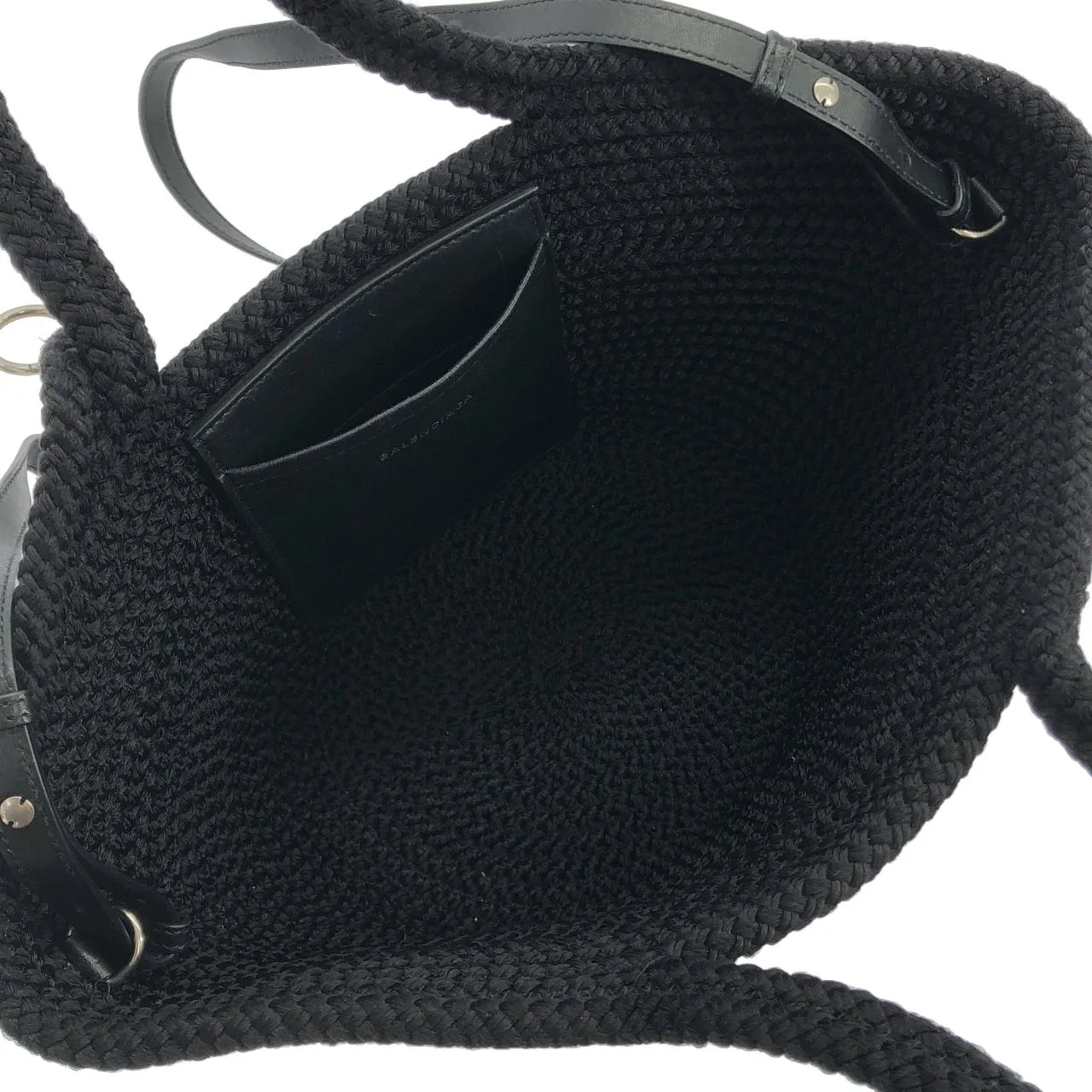 BALENCIAGA 695611 21097 Handbag Nylon 黑色 尼龍 中古品A - 縮圖 7