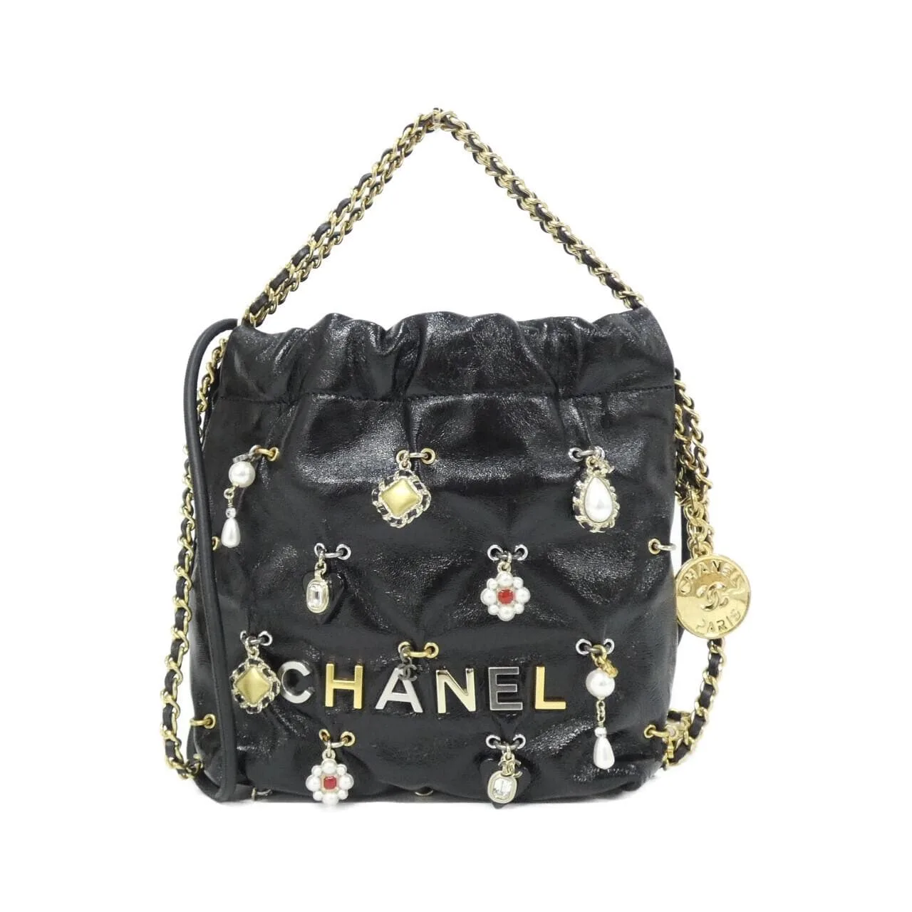 CHANEL Chanel 22 AS3980 Handbag Lambskin Black