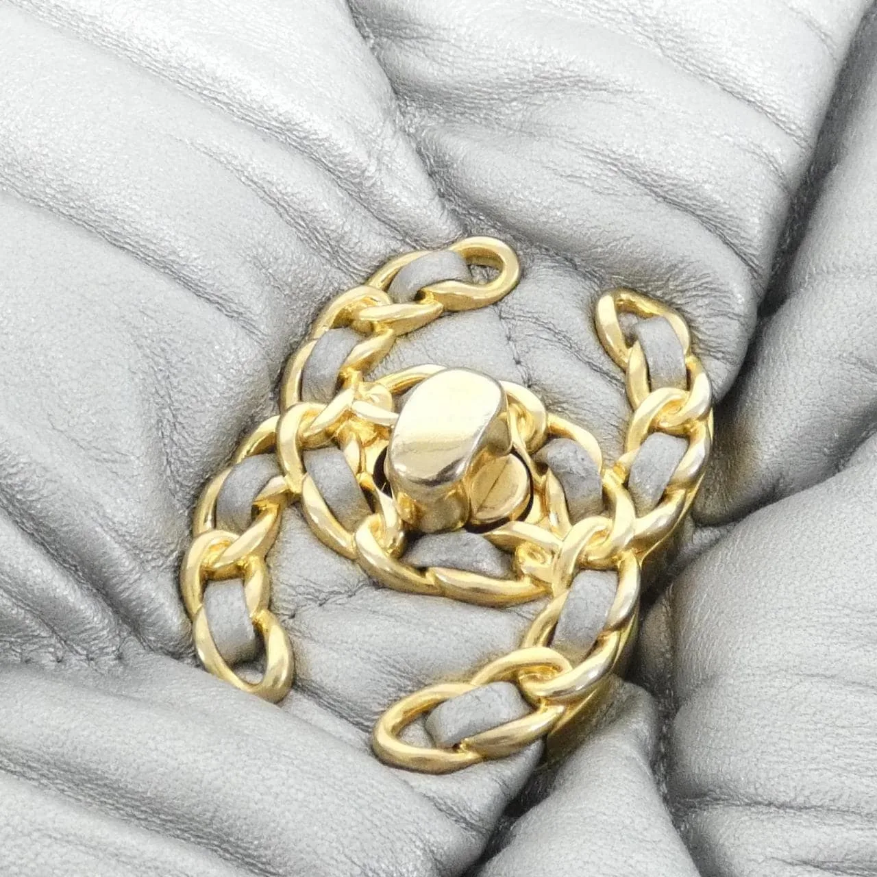 CHANEL Chanel 19 AS1160 Shoulder Lambskin Silver Lambskin - Thumbnail 6