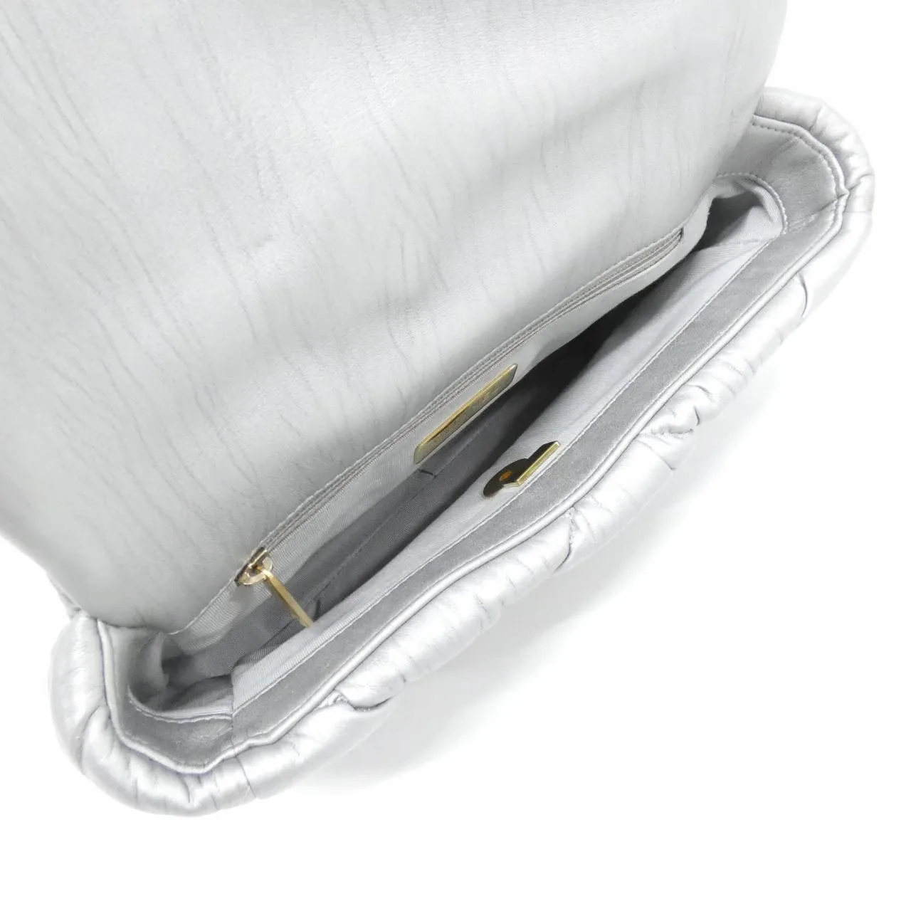 CHANEL Chanel 19 AS1160 Shoulder Lambskin Silver Lambskin - Thumbnail 8