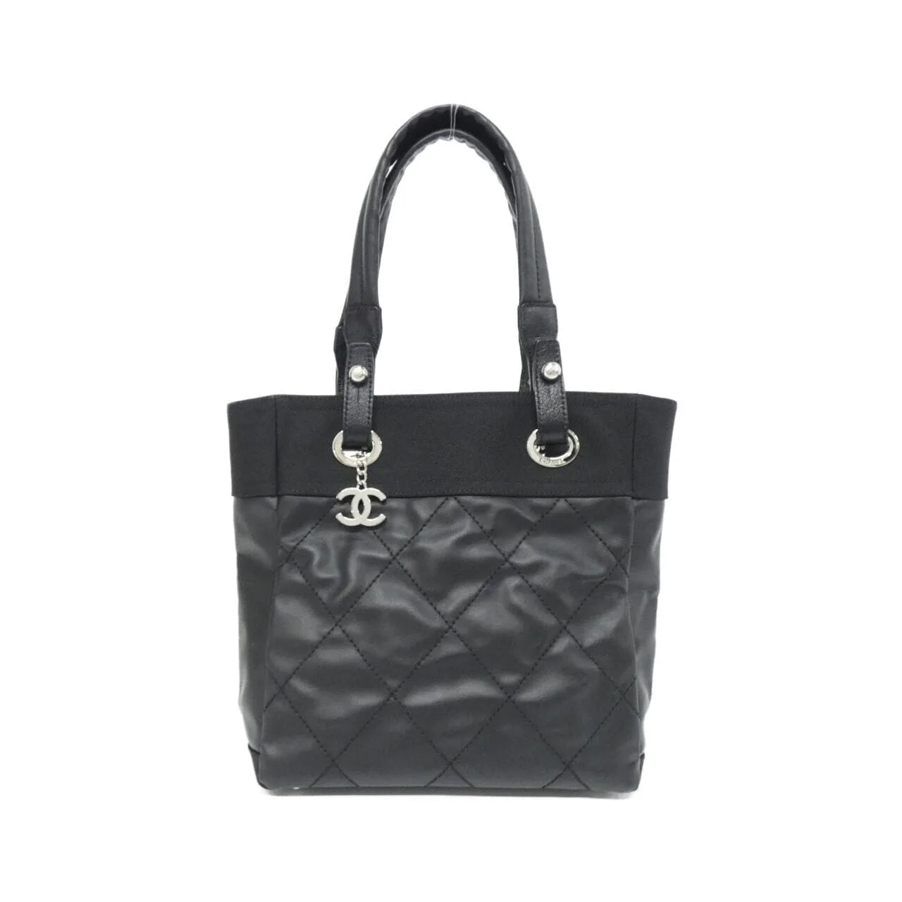 CHANEL 34208 Handbag Canvas Black