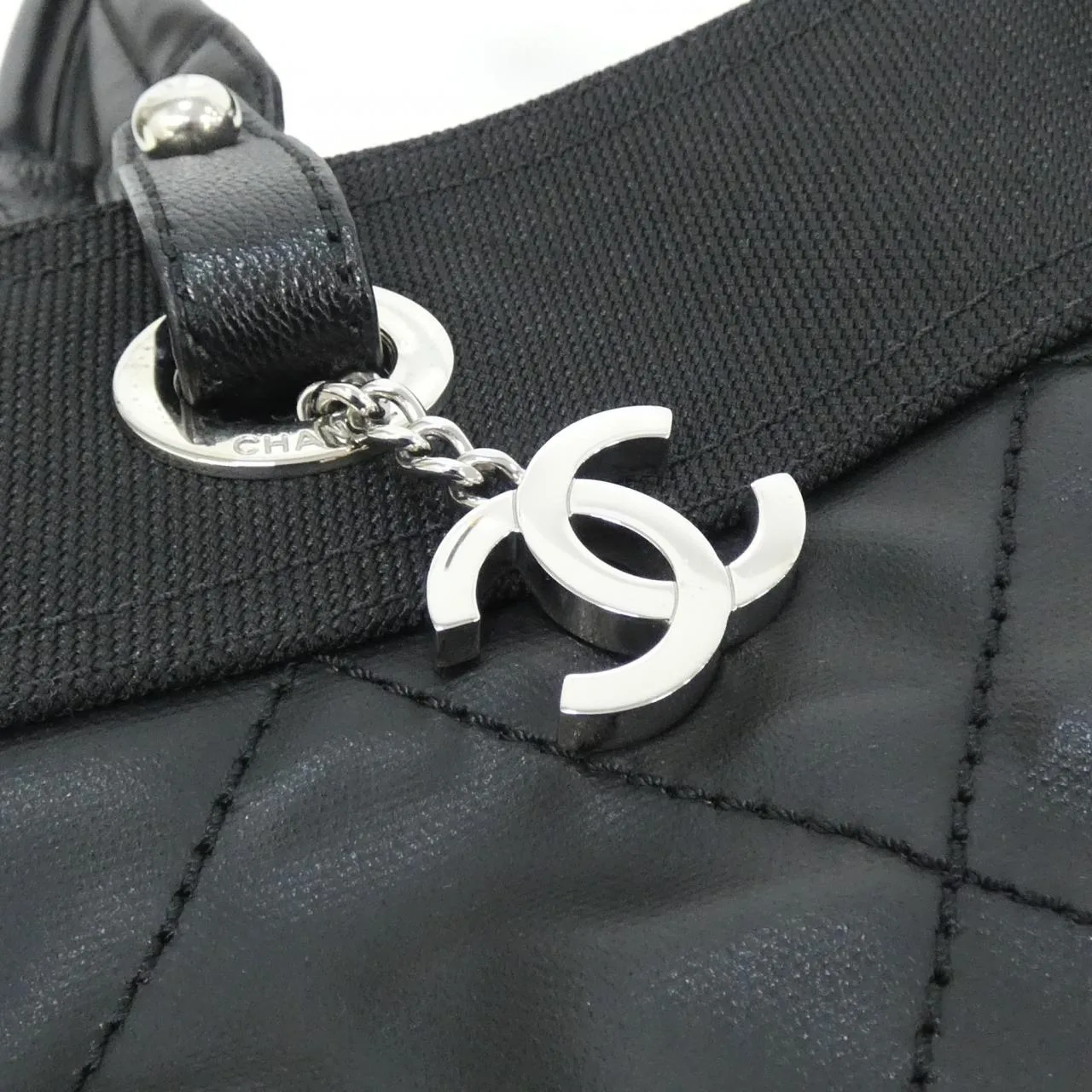 CHANEL 34208 Handbag Canvas Black Canvas Rank A - Thumbnail 4