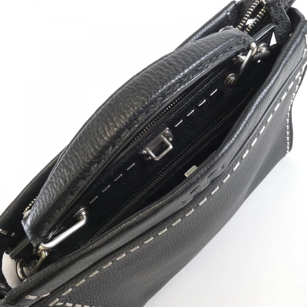 FENDI Peekaboo 7VA422 74D Handbag Black Rank A - Thumbnail 6