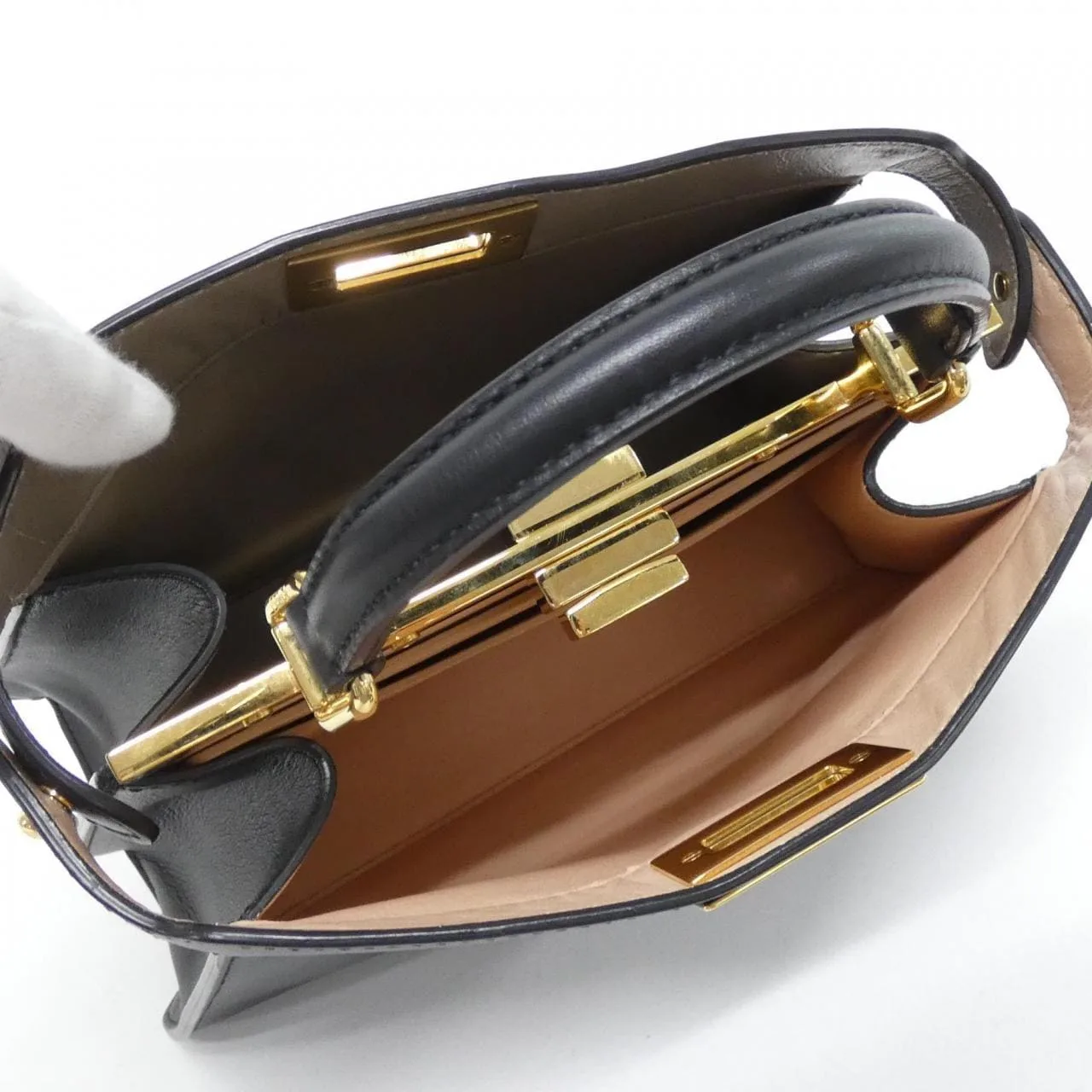 FENDI Peekaboo 8BN327 AFL0 Handbag Black - Thumbnail 5