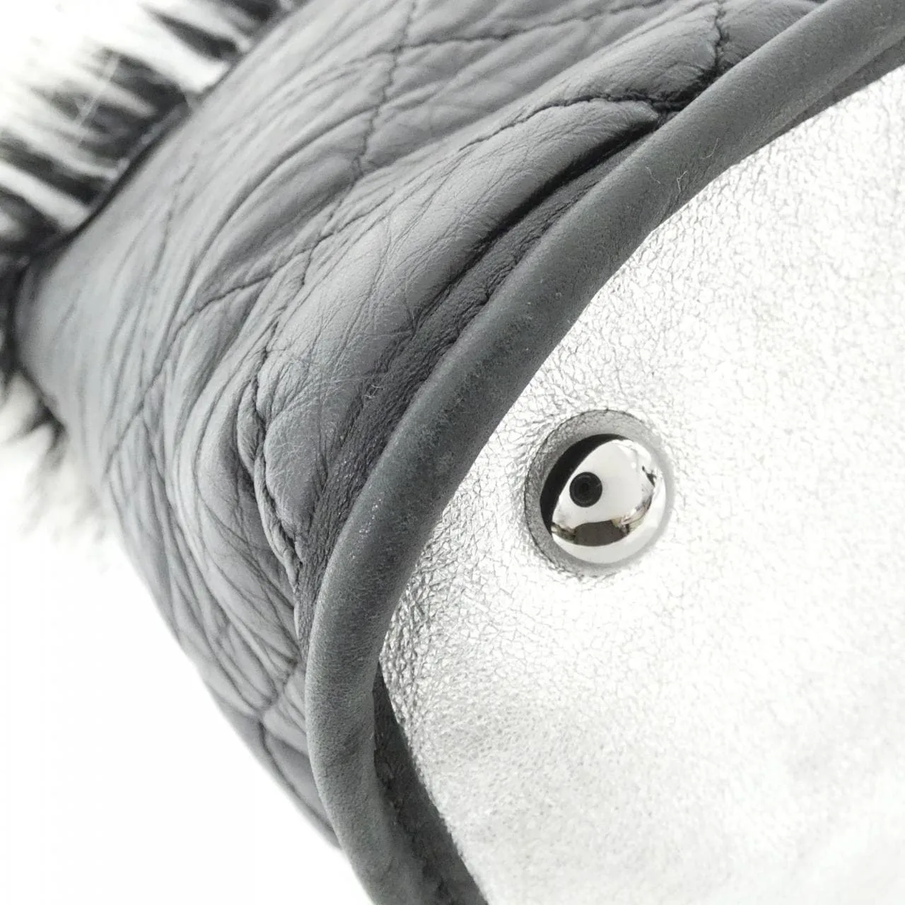 CHANEL Handbag Tweed Black Tweed Rank B - Thumbnail 3