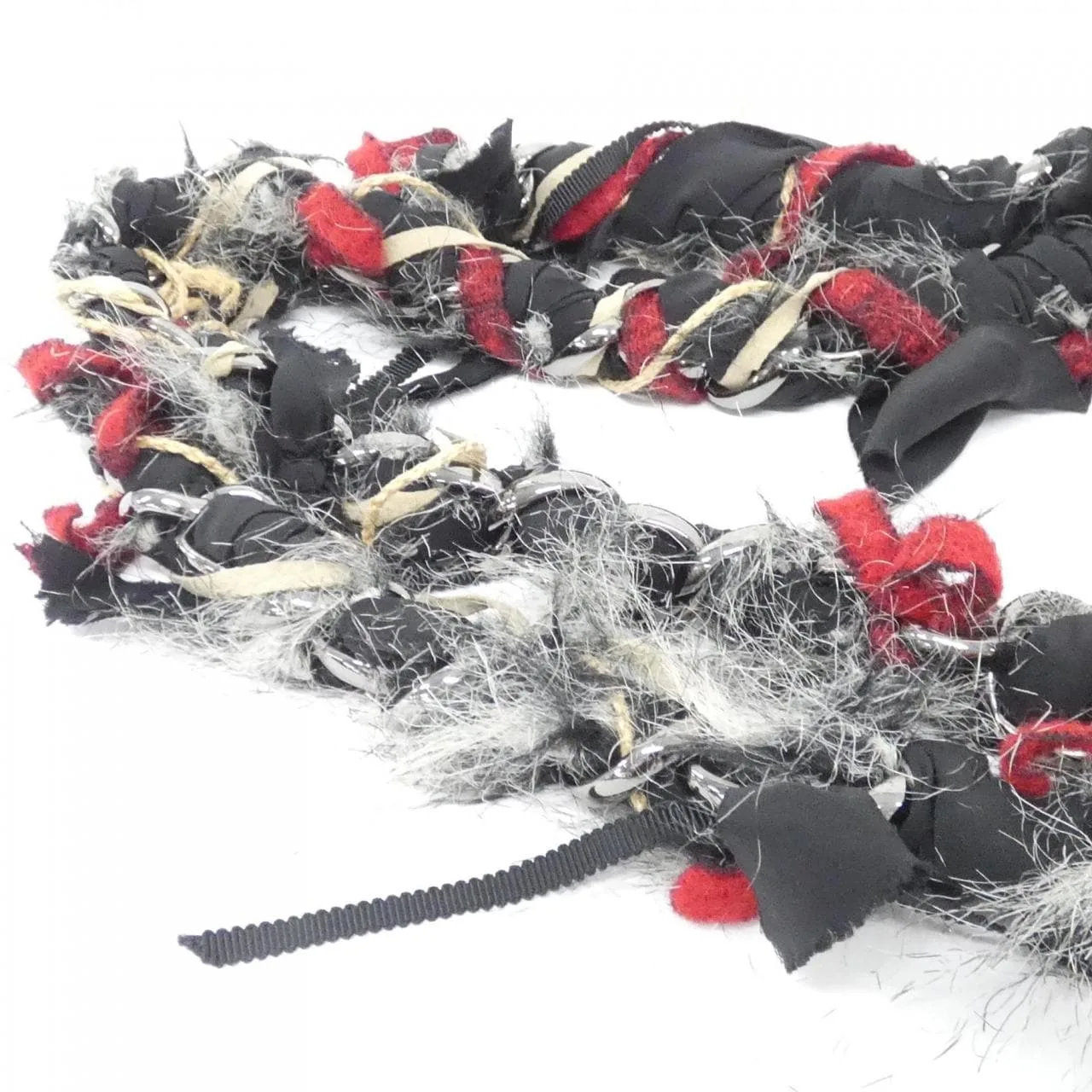 CHANEL Handbag Tweed Black Tweed Rank B - Thumbnail 6