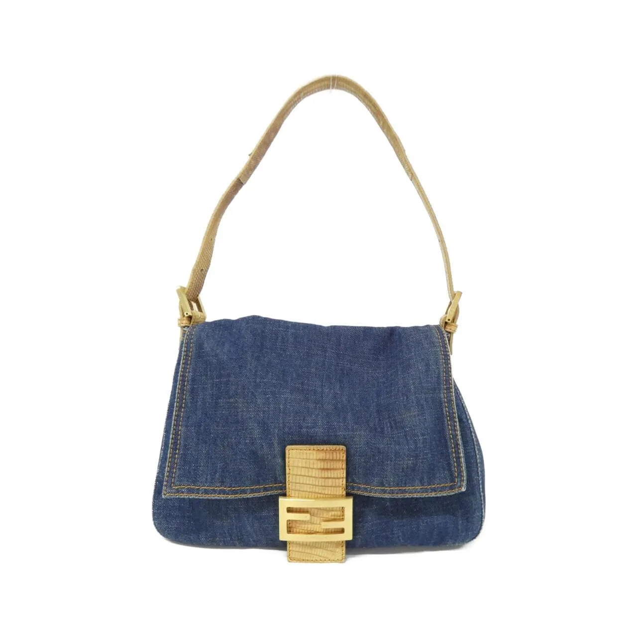 FENDI Baguette 8BR001 Shoulder Denim