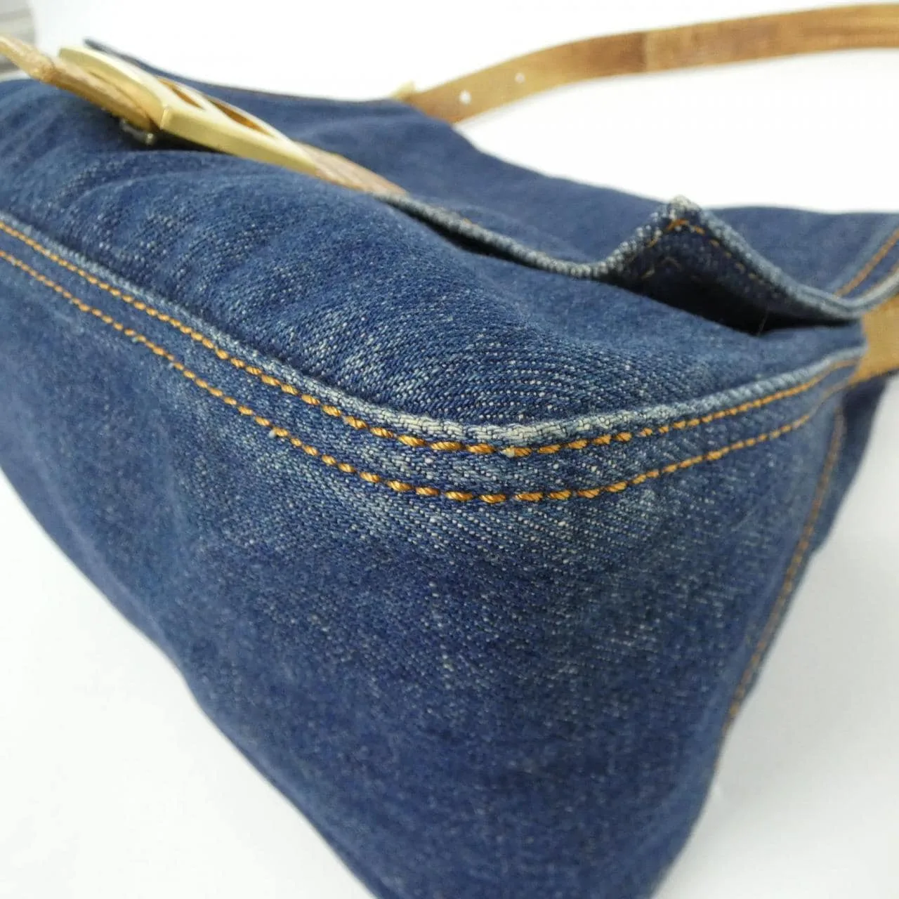 FENDI Baguette 8BR001 Shoulder Denim Bordeaux Denim Rank A - Thumbnail 3